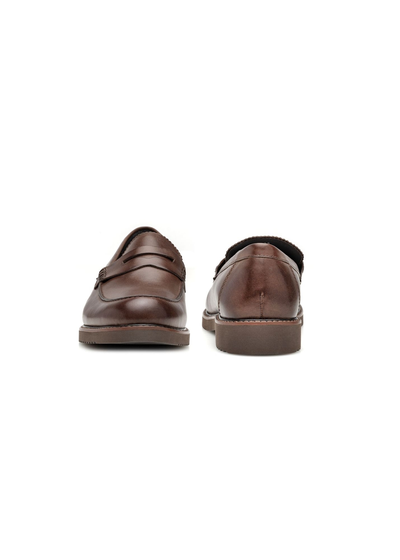 Dark brown leather men's loafers BUTYM-0502-1I(W26)