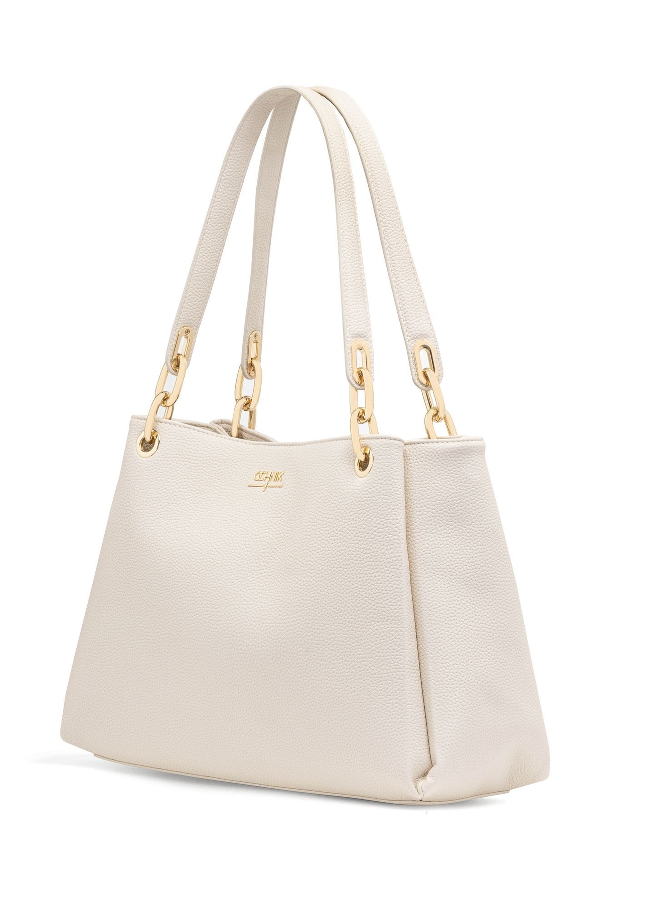 Cream women's imitation leather handbag TOREC-0998-12(W25)-02