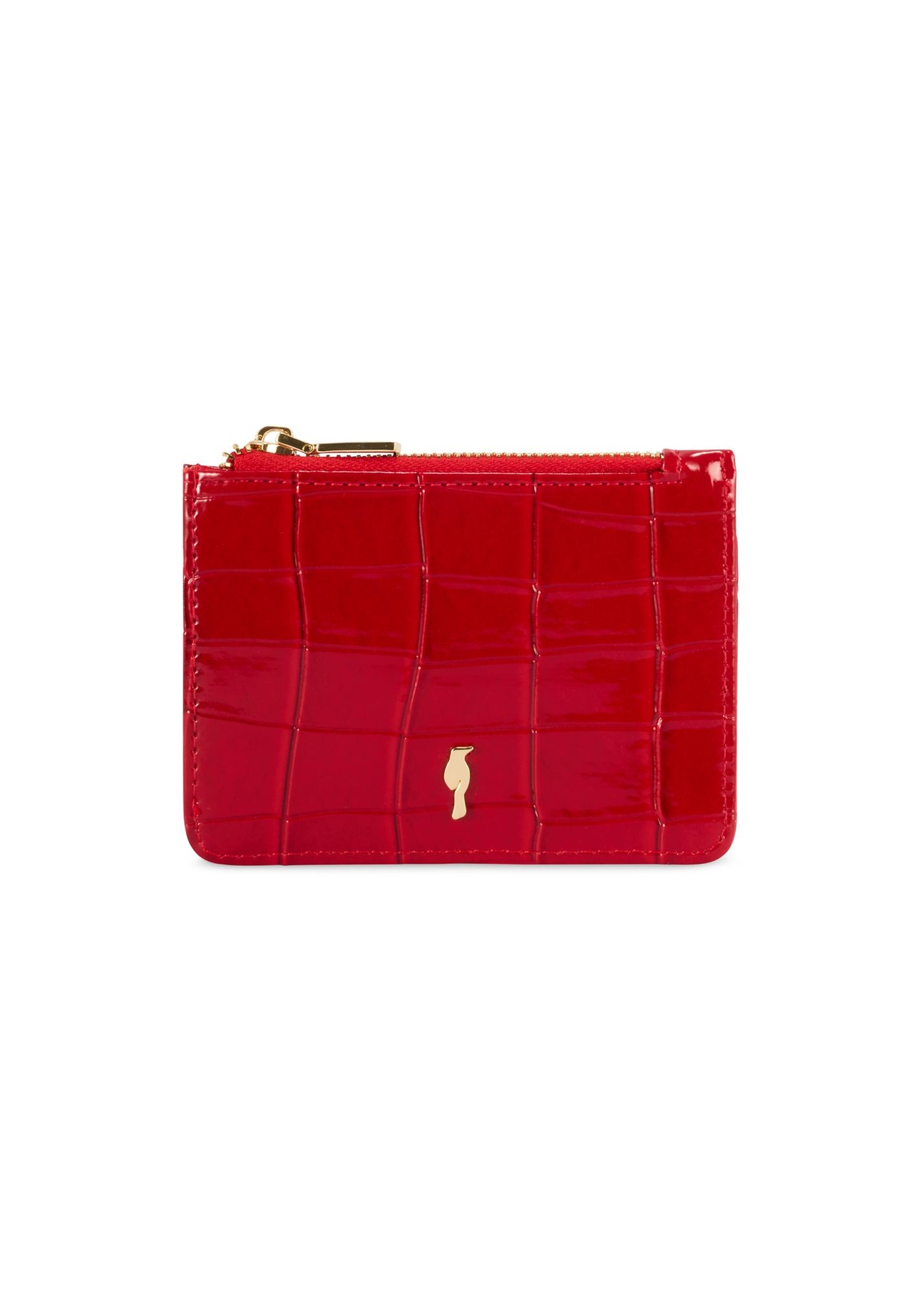 Small red women's wallet POREC-0425-42(Z25) - front product view on white background.