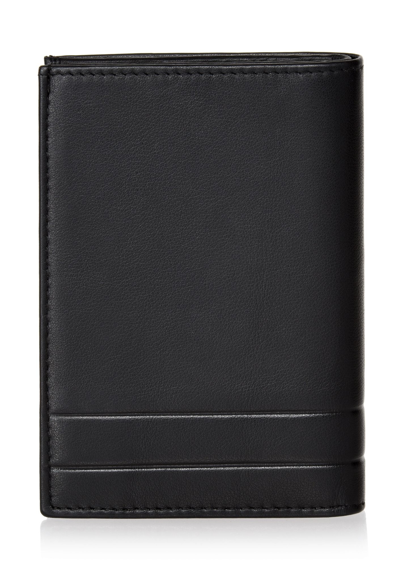 Black men's leather wallet PORMS-0145B-99(Z25), product view from the back on a white background.