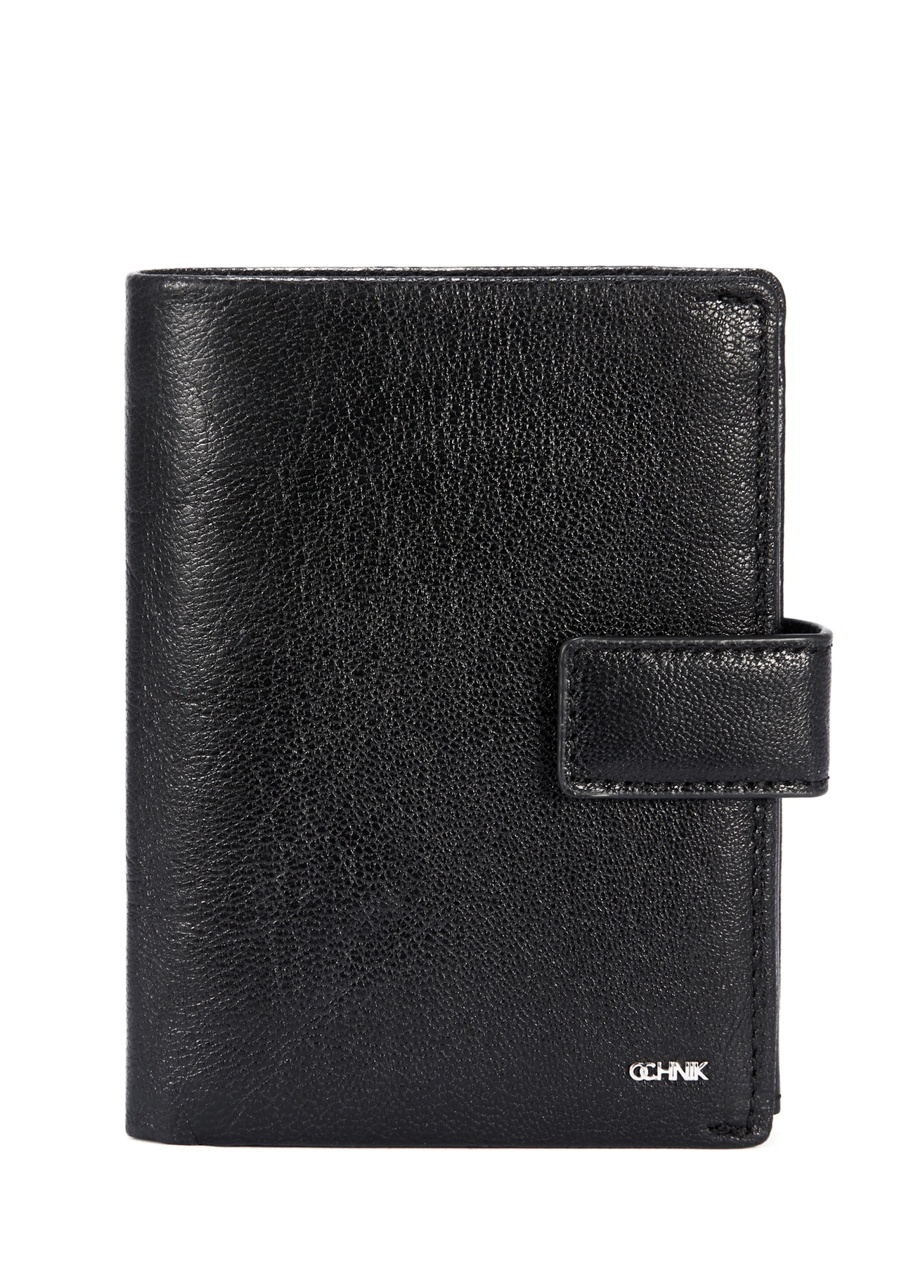 Leather black men's wallet with clasp PORMS-0647-99(W25)