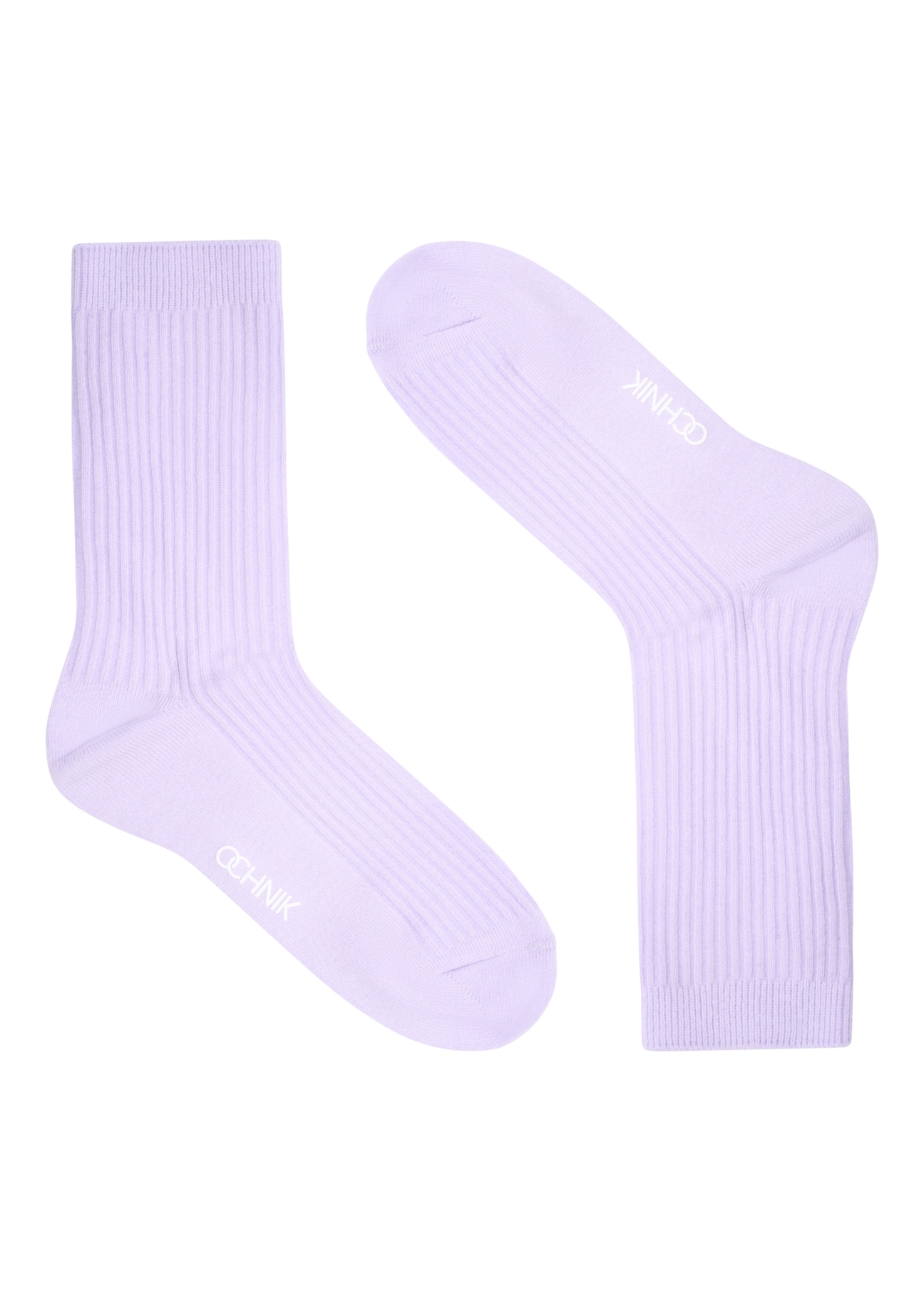 Set of long ribbed women's socks ZESDT-0051-00(Z26), front product view on white background.