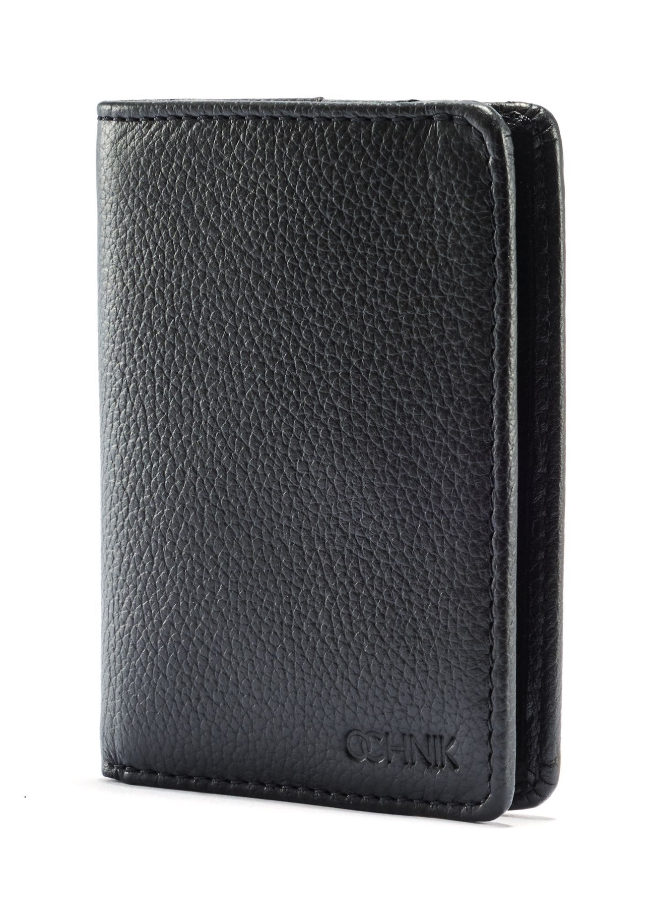 Black men's leather wallet PORMS-0635A-99(Z25), diagonal product view on white background.
