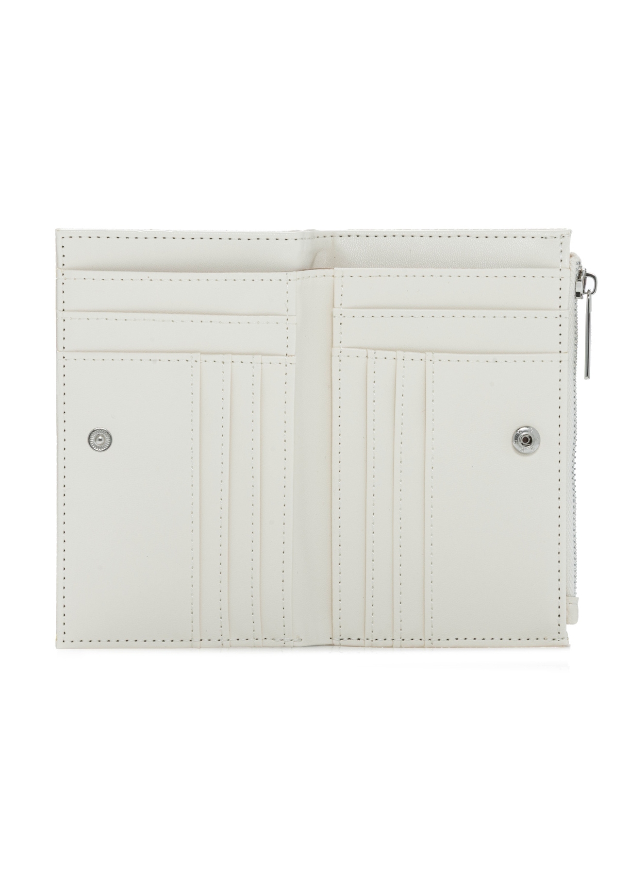 Medium cream women's wallet POREC-0428-0B(W26), product view inside on white background.