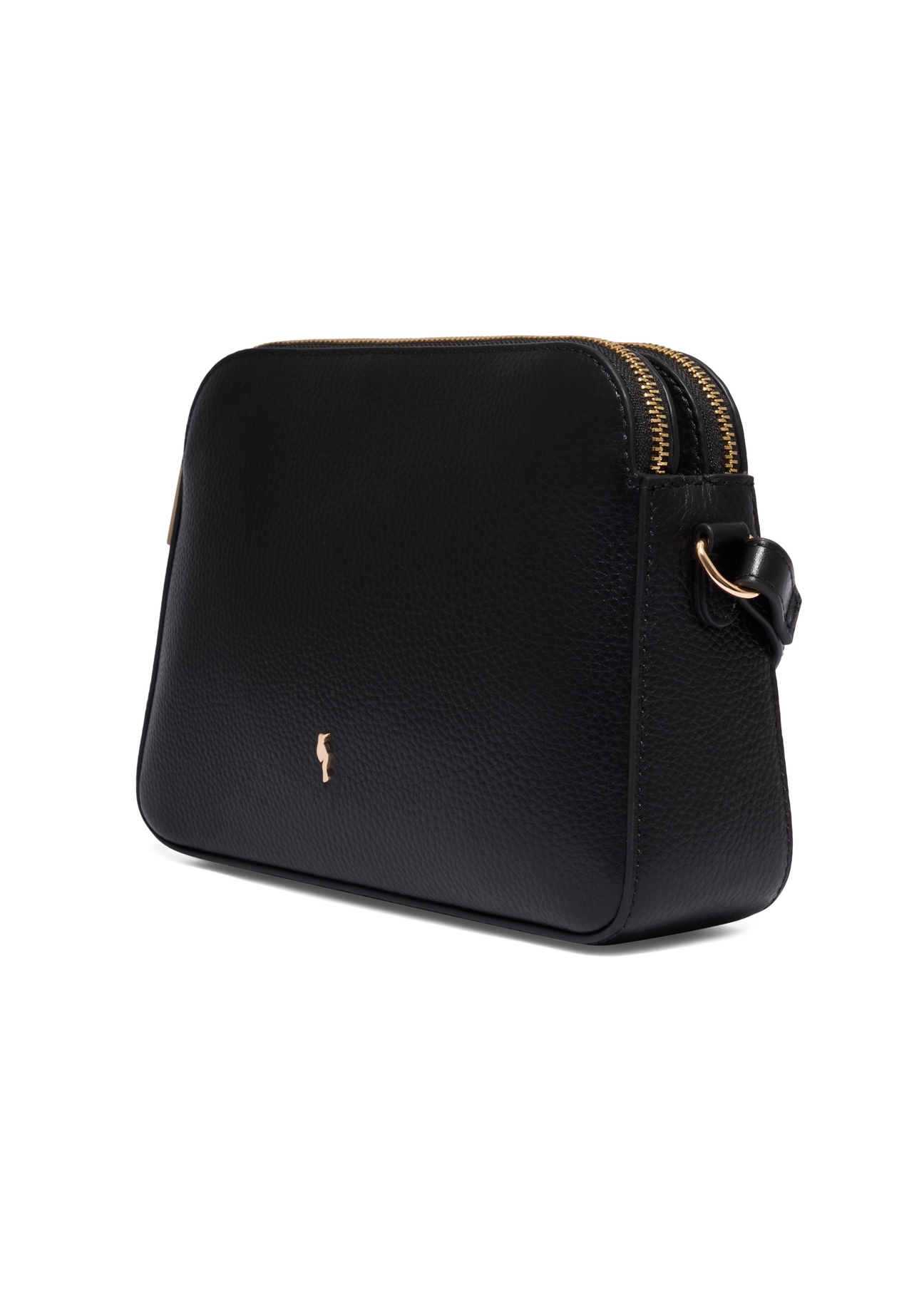 Black small leather women's handbag TORES-1353-9I(Z26), diagonal product view on white background.