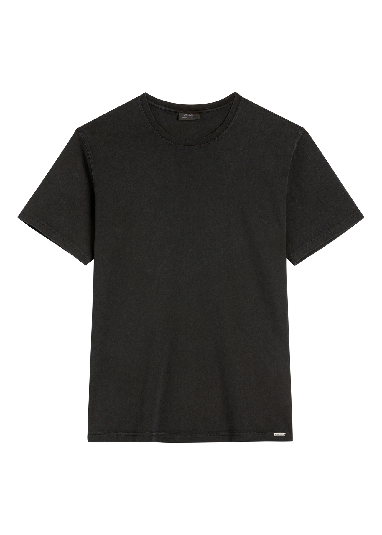 Men's black cotton T-shirt TSHMT-0140-99(W26), front product view on white background.