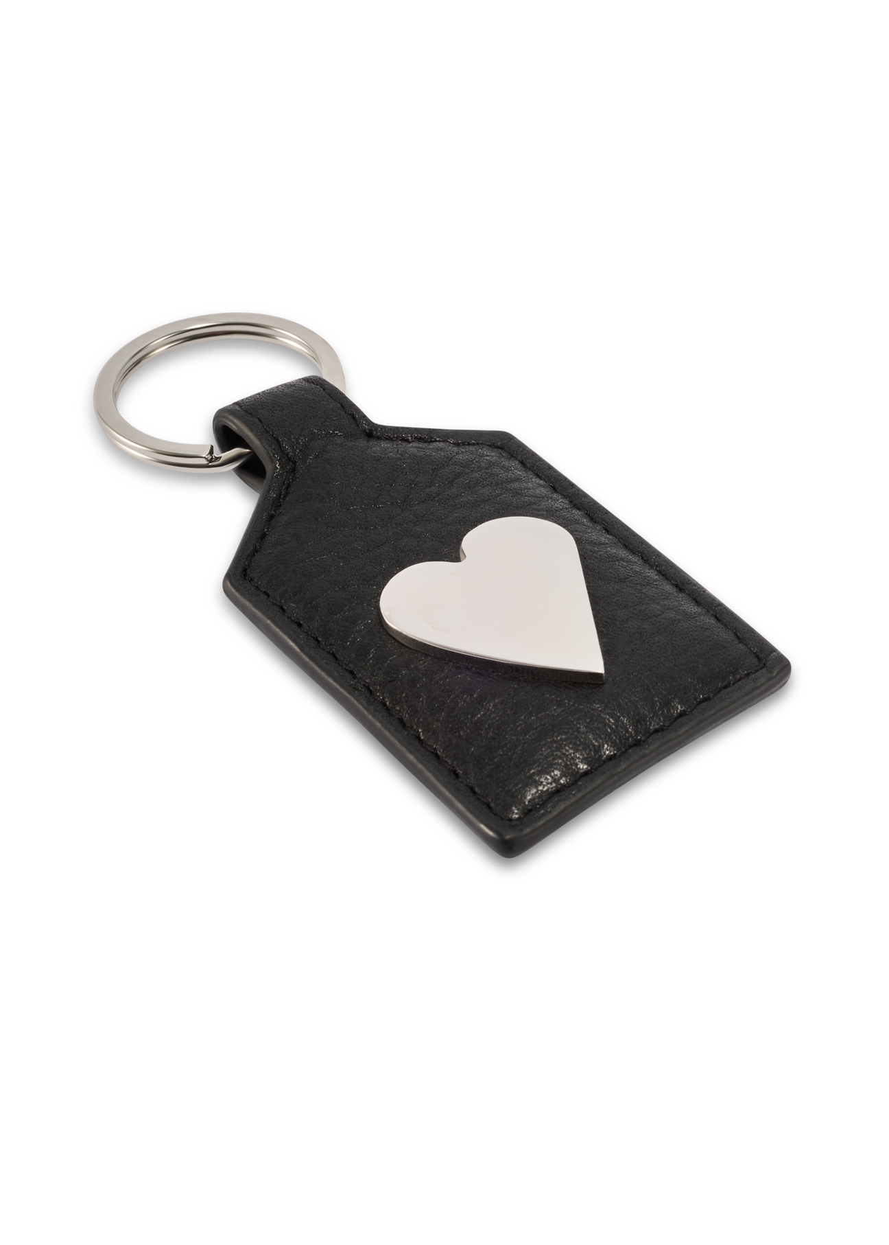 Black leather heart keychain BRELOK-0219-99(Z25)