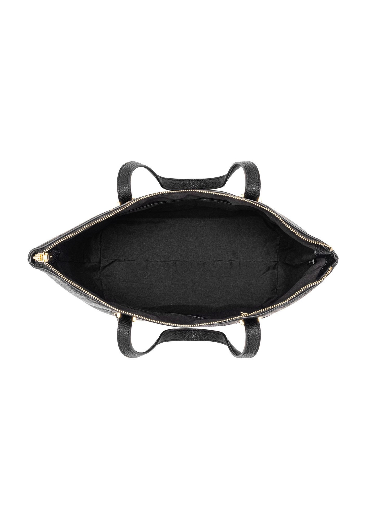 Black women's shopper bag TOREC-0953A-9I(Z26), product view from the inside on a white background.