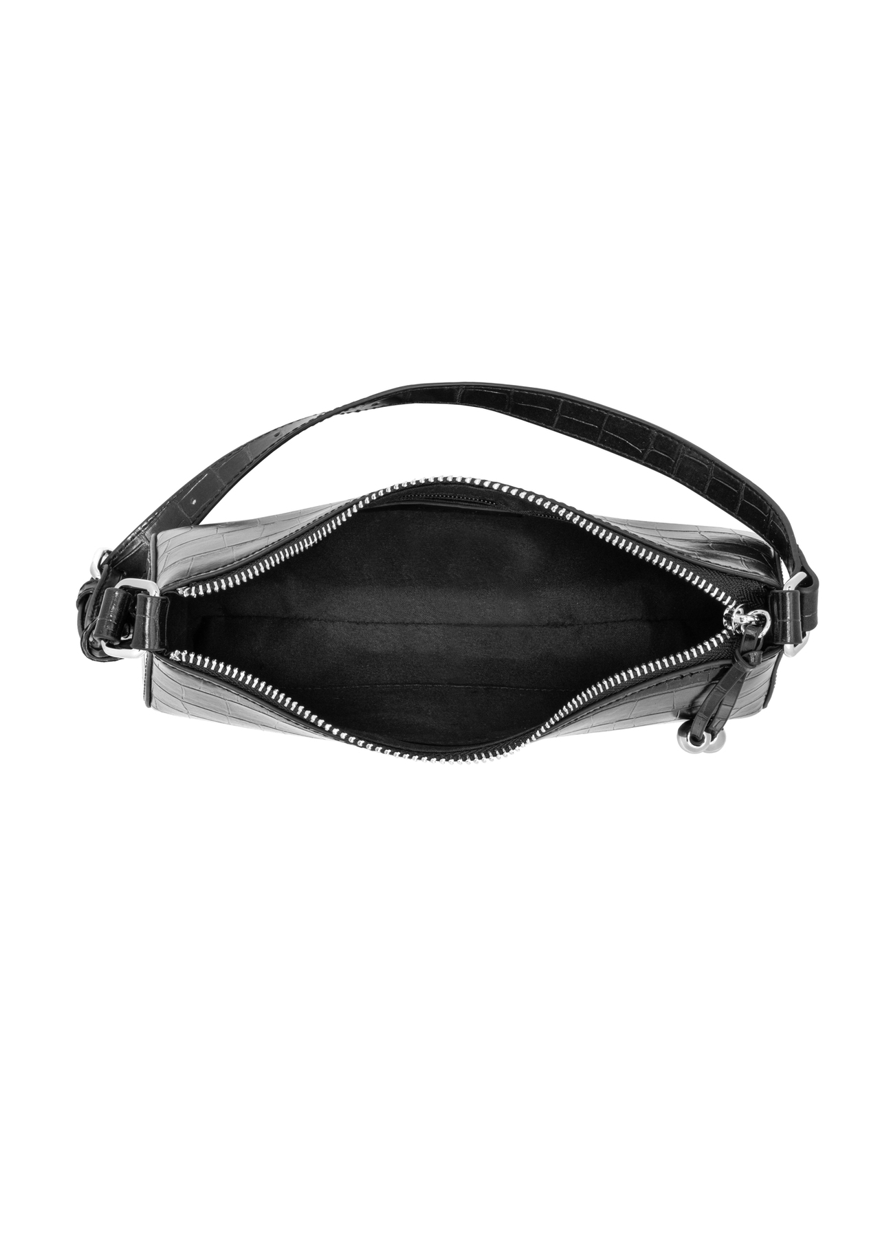 Black women's croco handbag TOREC-1286-9G(Z26), product view from above on a white background.