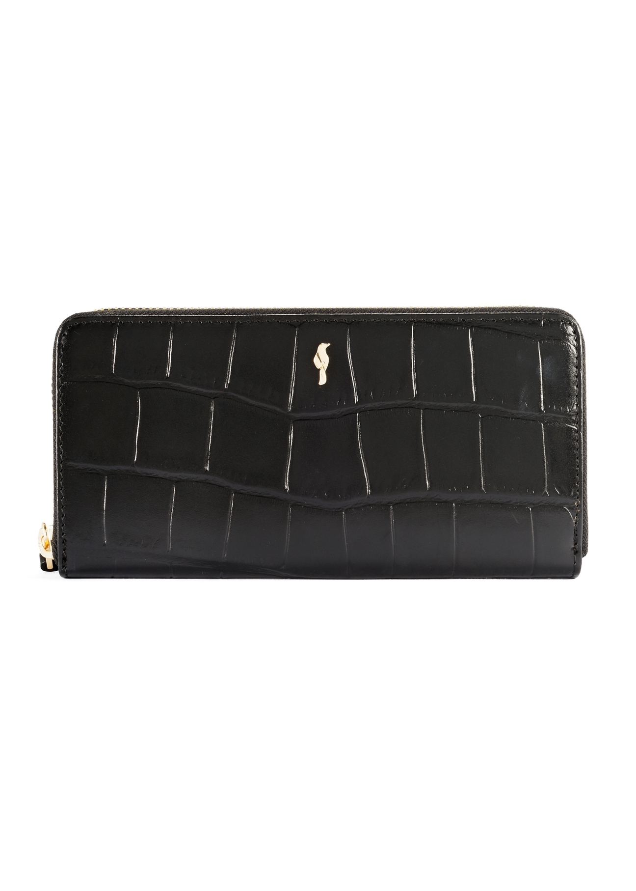 Black large women's croco wallet PORES-0908A-97(Z25)