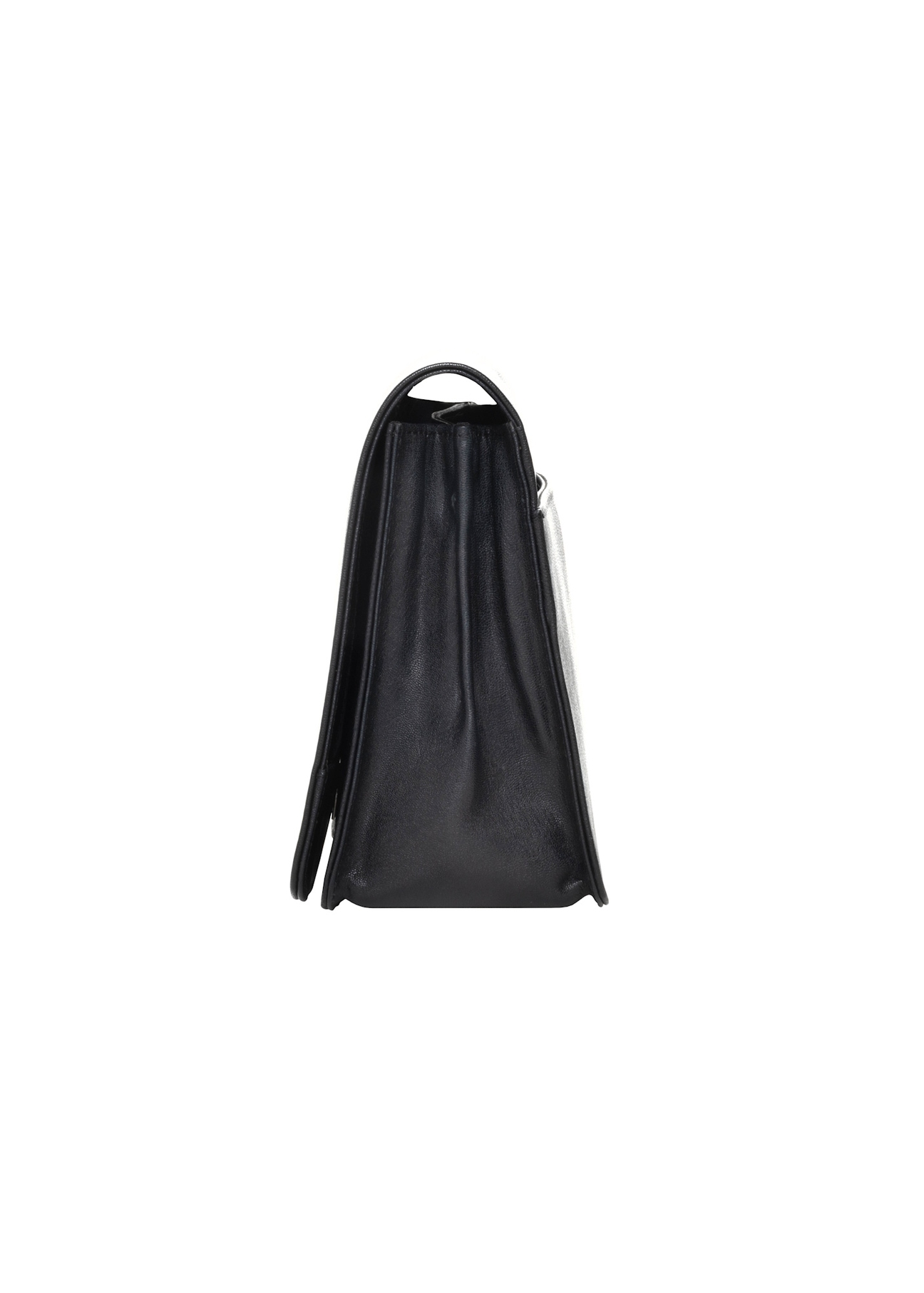 Women's black leather crossbody bag TORES-1316A-99(Z26), side view on a white background.