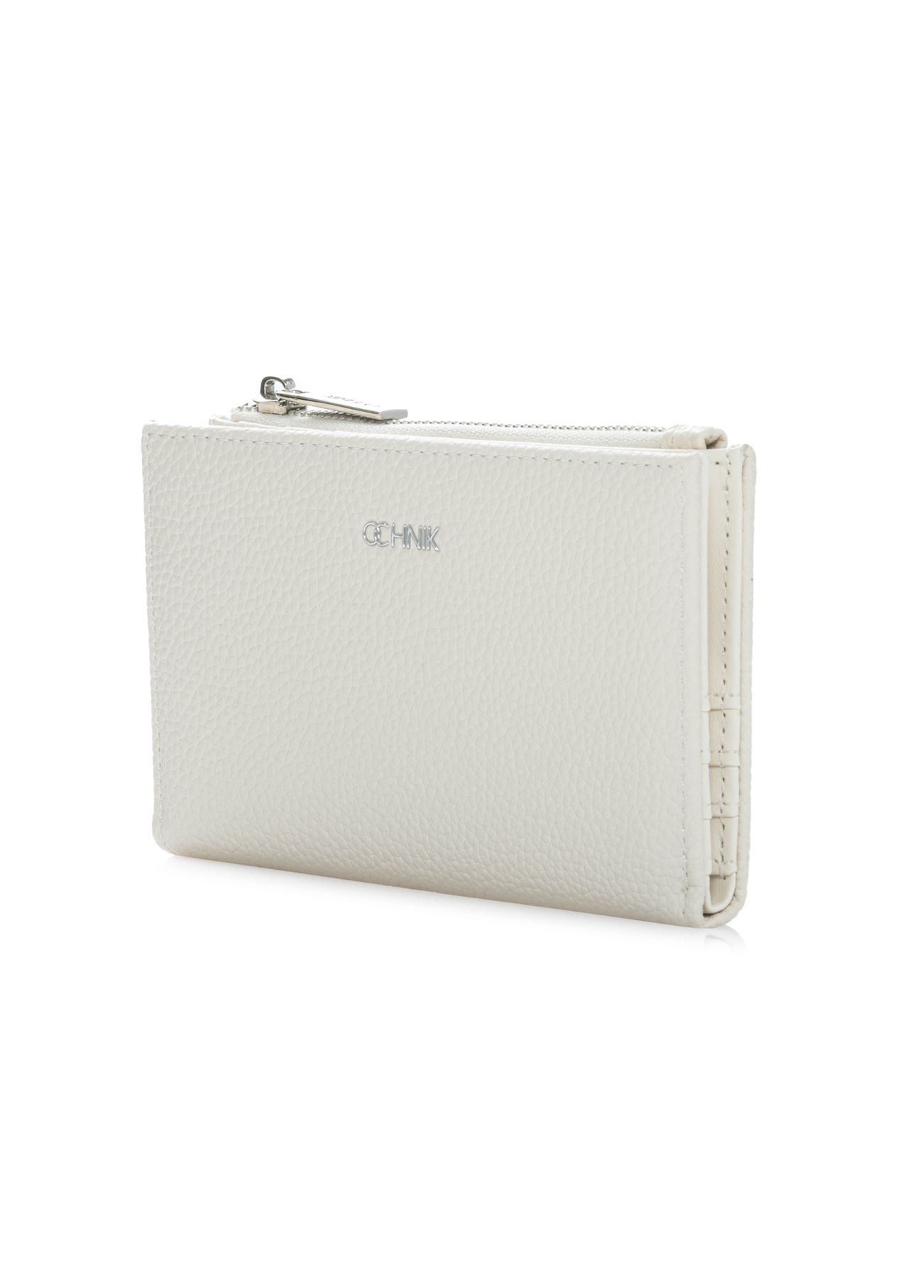 Medium cream women's wallet POREC-0428-0B(W26), diagonal product view on white background.