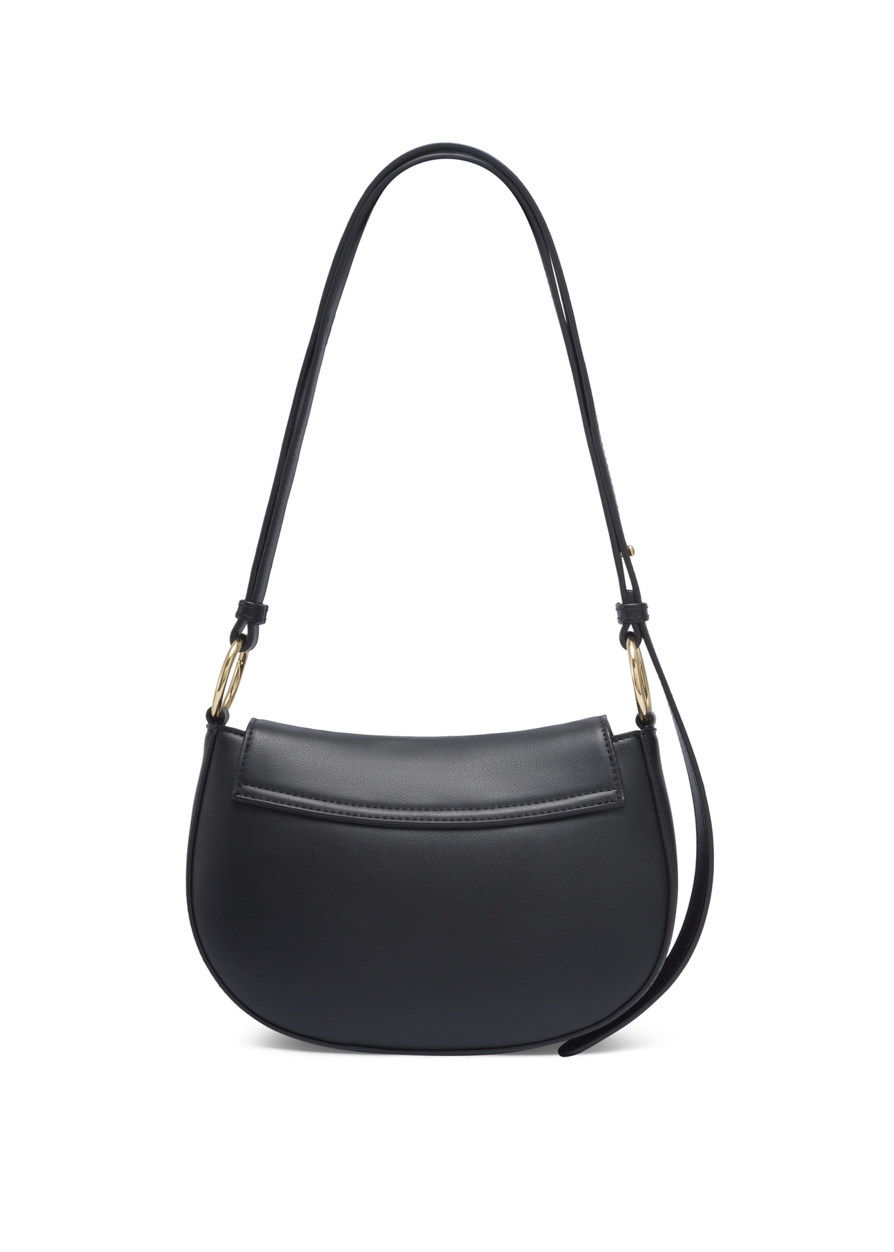 Black women's shoulder bag TOREC-1377-99(Z26) - product view from the back, on a white background.