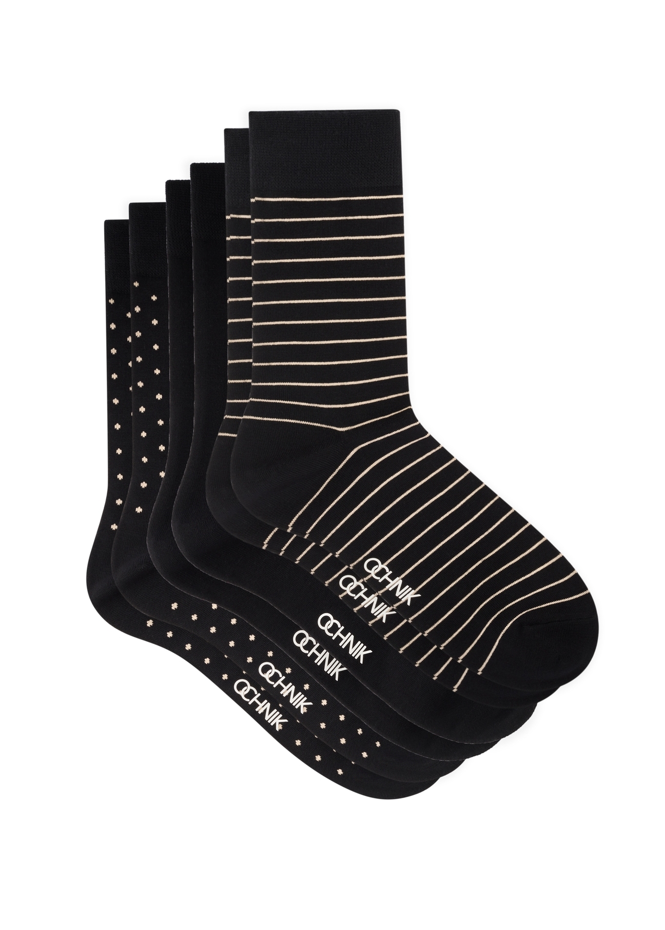 Set of men's long socks ZESMT-0064-9P(W26) - product view from above, on a white background.