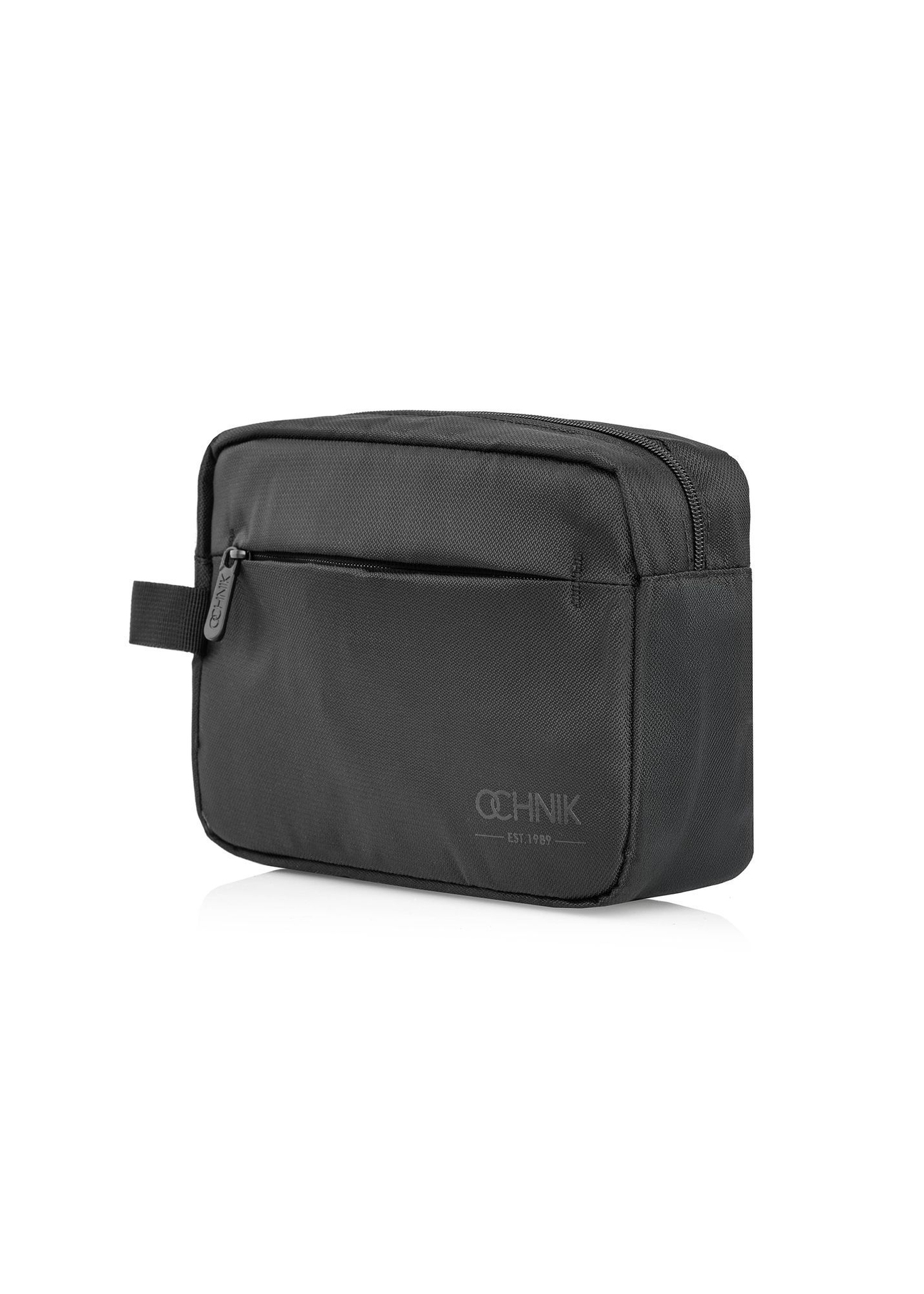 Black men's cosmetic bag TORMN-0267C-99(Z25), diagonal product view on white background.