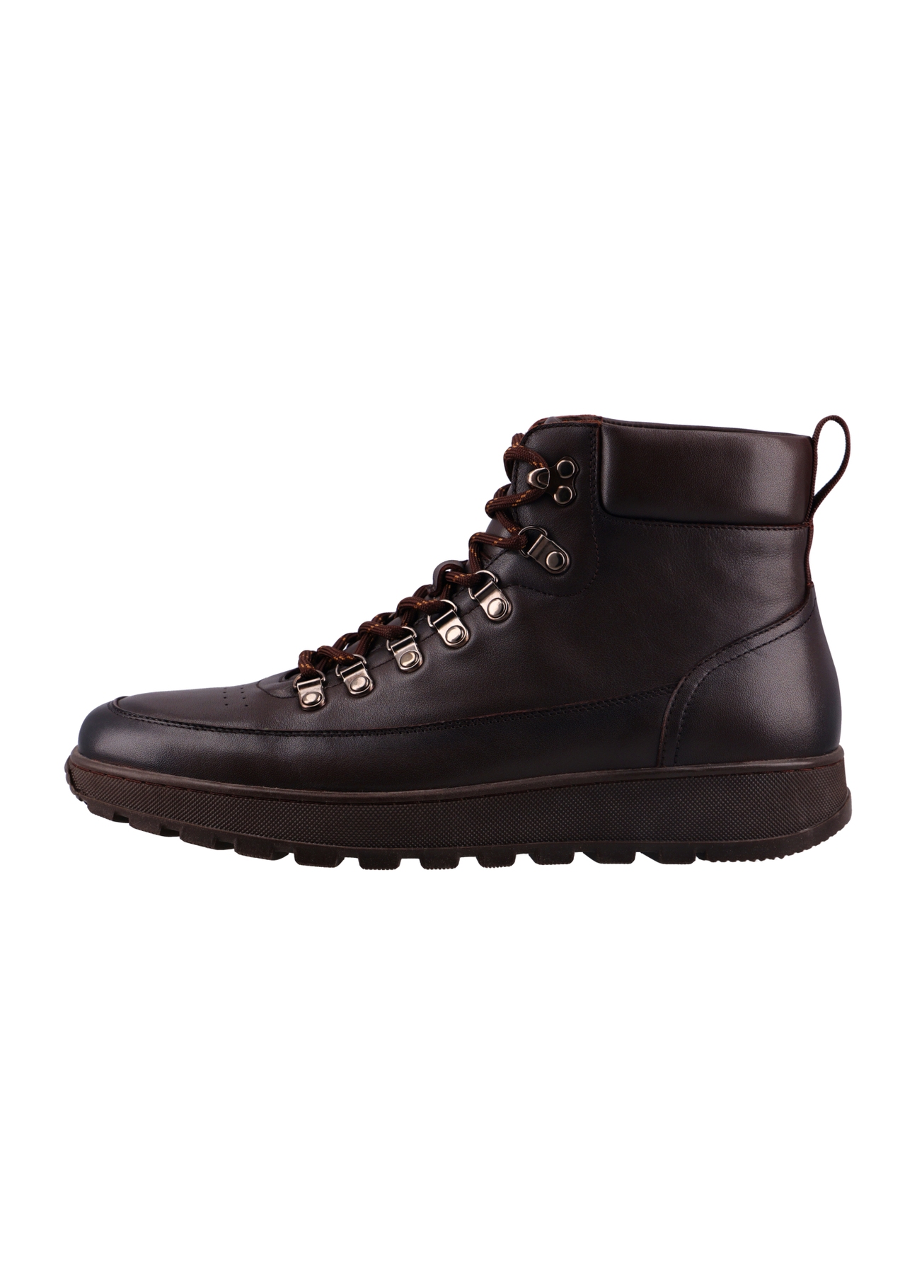 Dark brown men's ankle boots BUTYM-0562-1I(Z26), side view of the product on a white background.