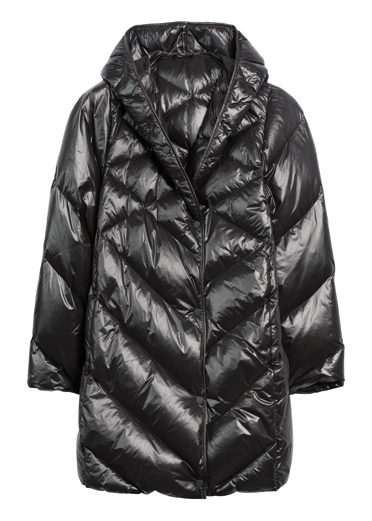 Black women's quilted jacket KURDT-0595-99(Z25), product view from the front on a white background.