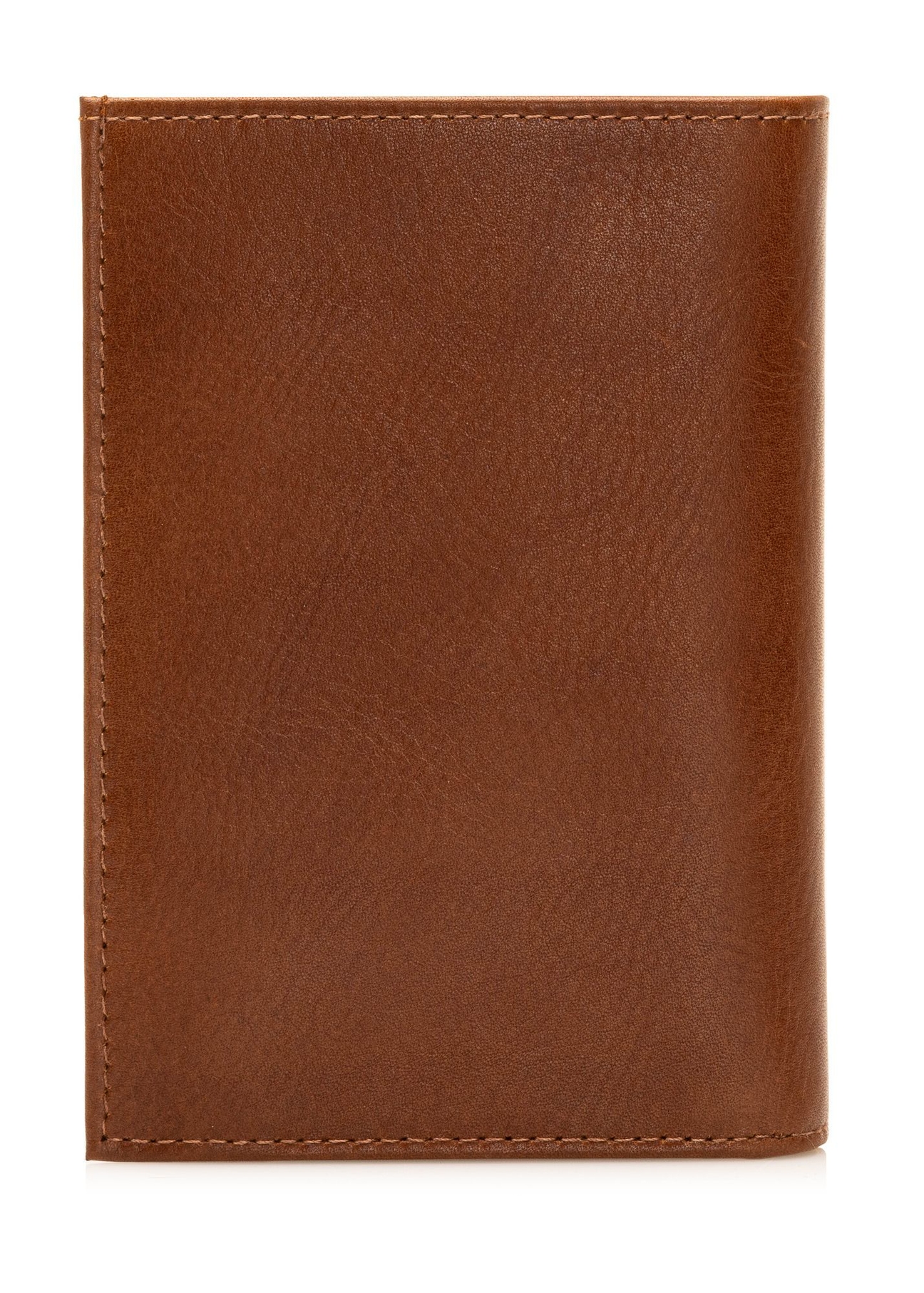 Men's cognac wallet PORMS-0300A-88(Z25), back view of the product on a white background.