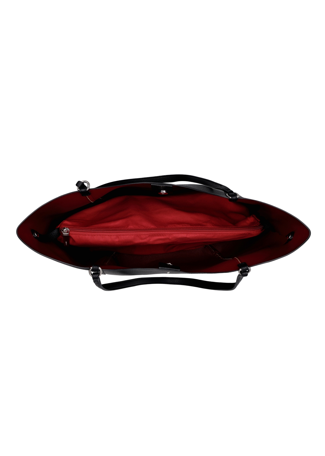 Black women's shopper bag TOREC-1296-9I(Z26), product view from above on a white background.