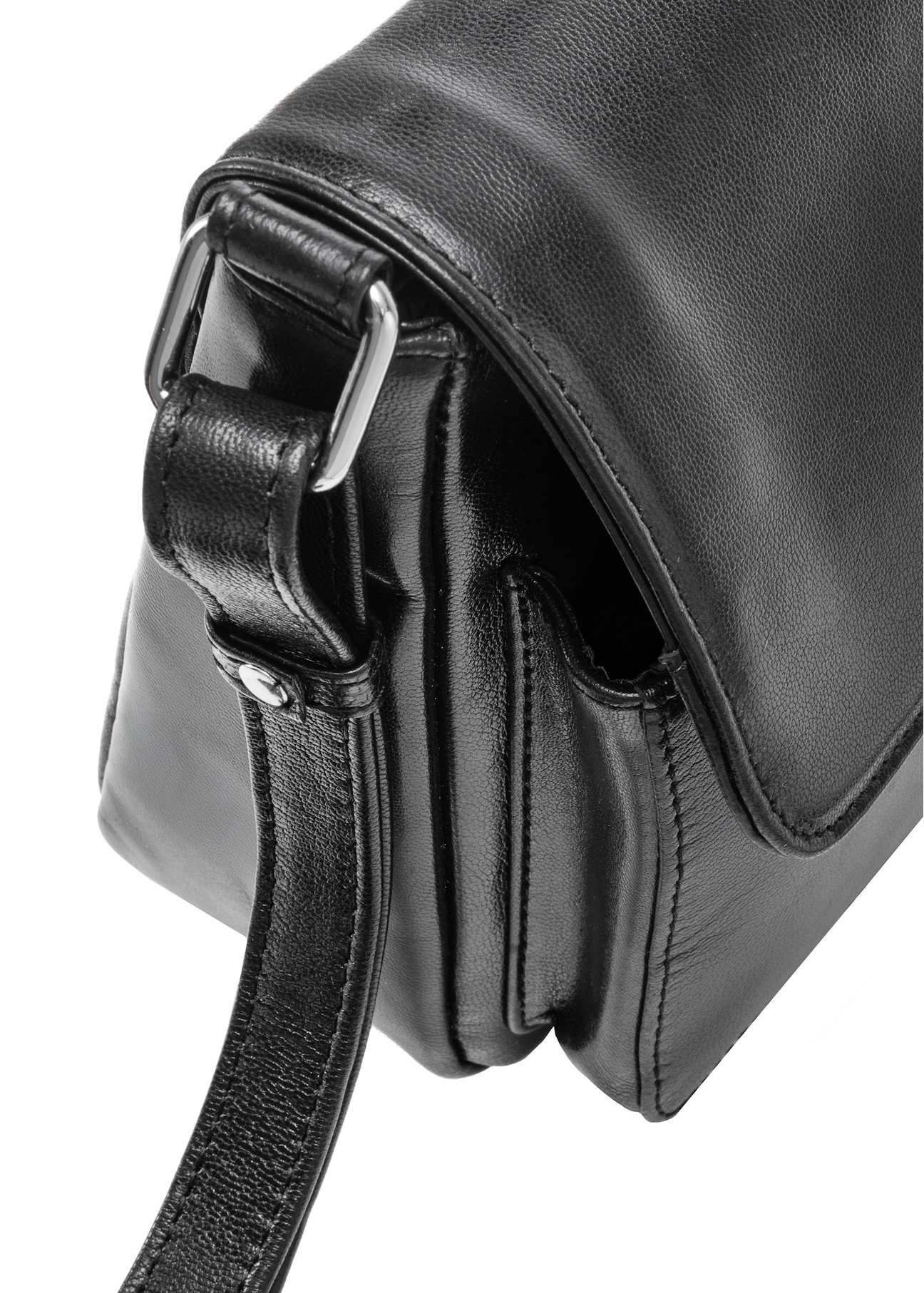 Women's leather handbag with buckle TORES-1160-99(Z25), close-up of the product detail on a white background.