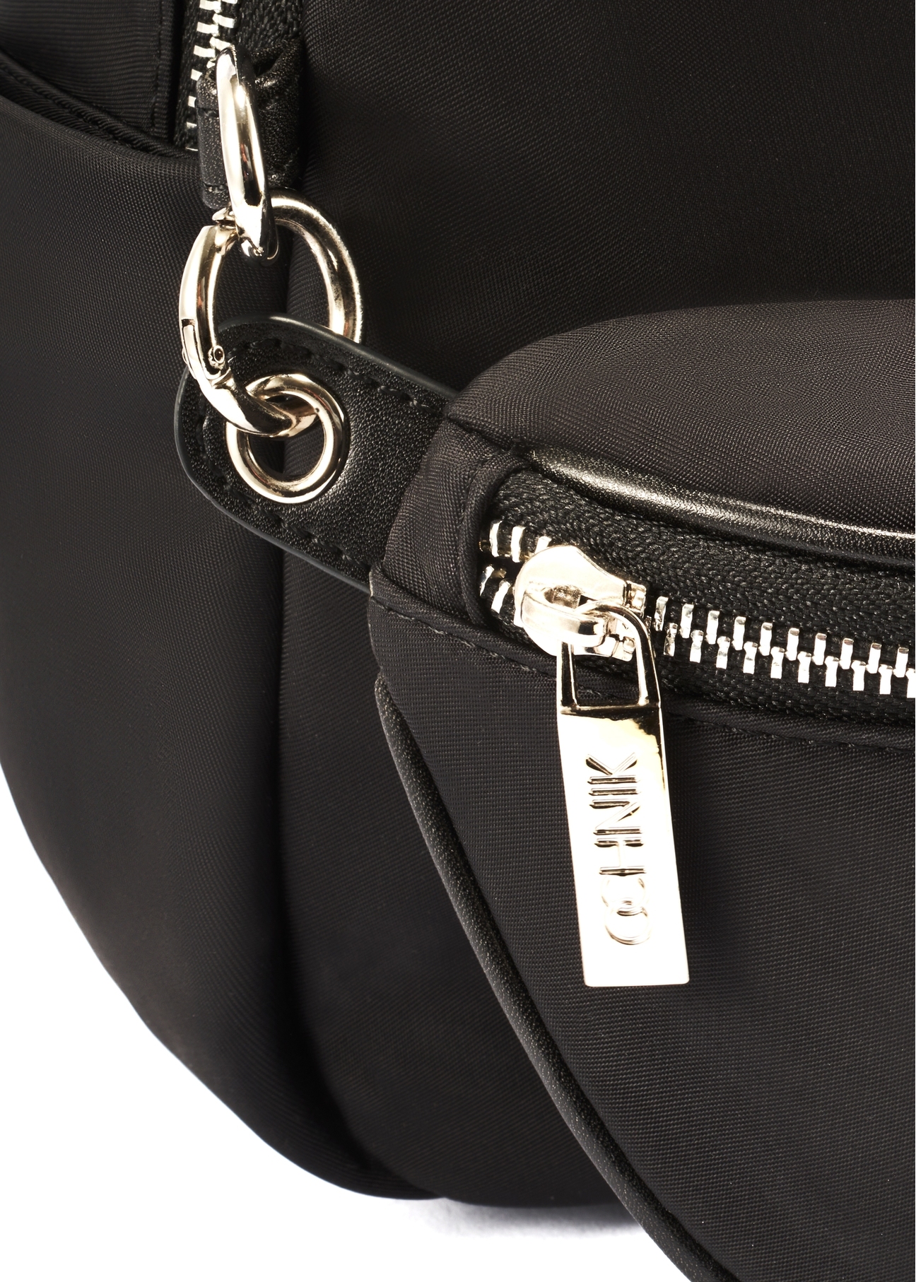 Black medium women's backpack with a waist bag TOREN-0327-99(Z25)