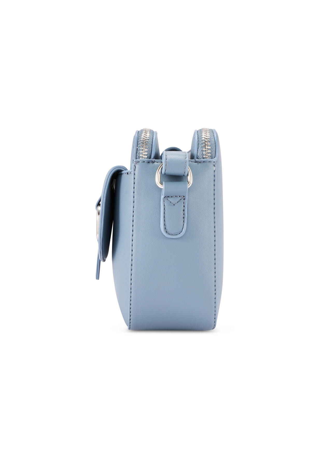 Blue small women's handbag TOREC-1175-7C(W26) - side view of the product, on a white background.