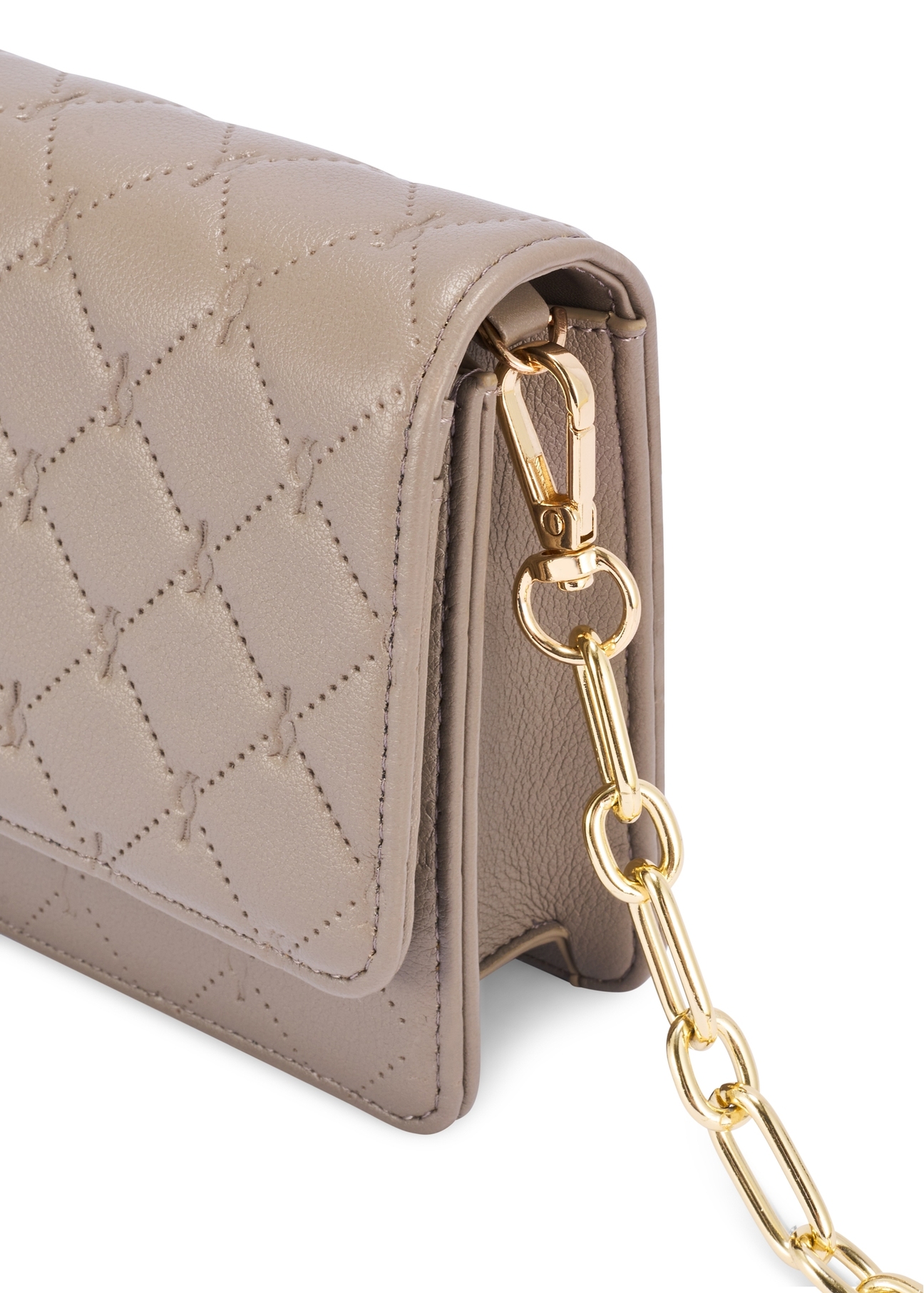 Small women's handbag in cool brown color TOREC-1178-1K(W26), close-up of the product detail on a white background.