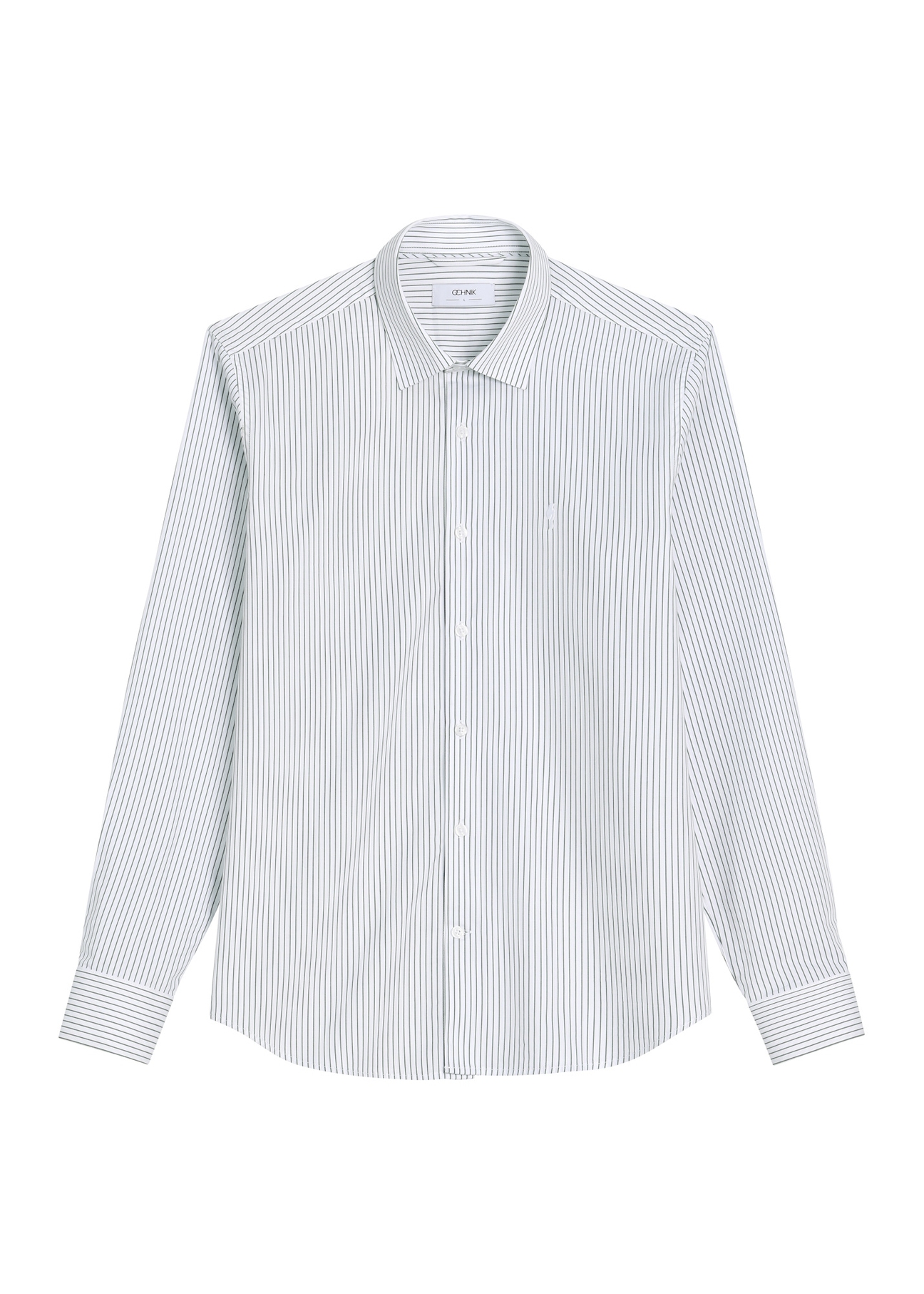 Men's slim striped shirt KOSMT-0365-0A(Z26) - front product view, on white background.