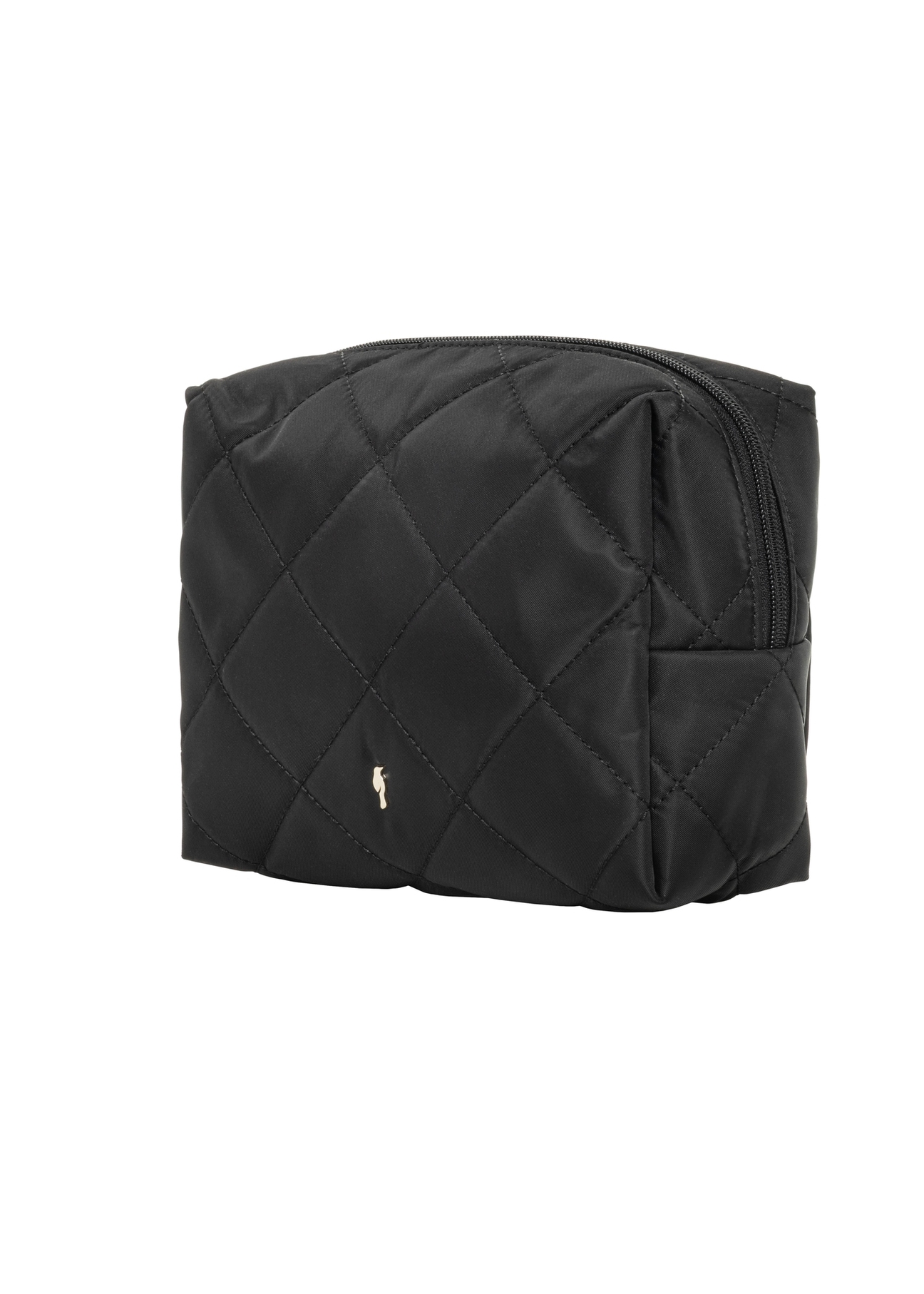 Black women's cosmetic bag TOREN-0267-9P(Z26) - diagonal view of the product, on a white background.