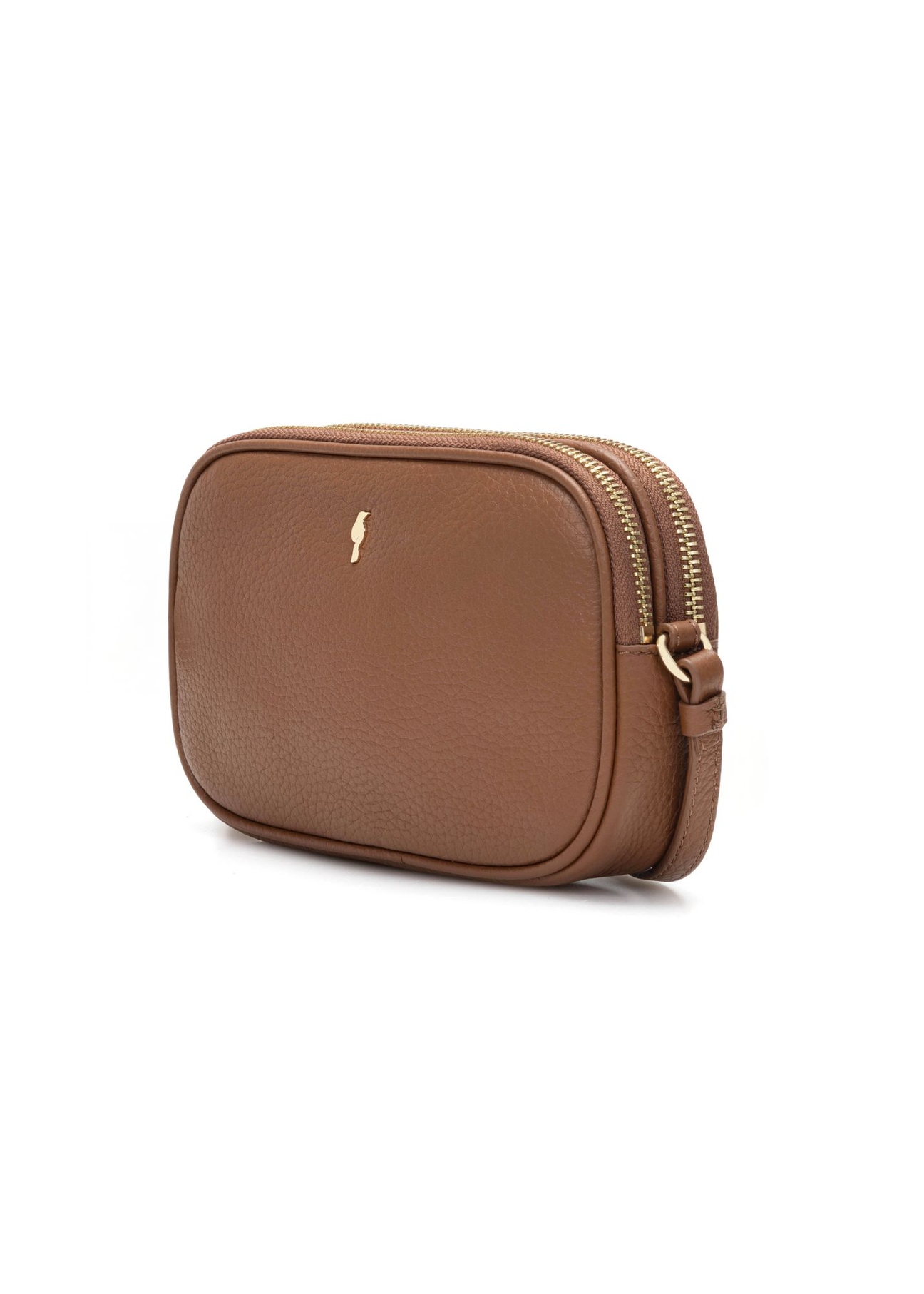 Small camel-colored leather women's handbag TORES-0466E-1D(W26) - diagonal product view on a white background.
