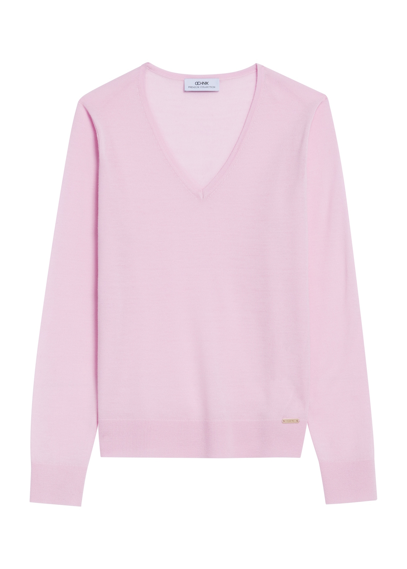 Light pink women's sweater SWEDT-0250-34(Z25), front product view on white background.
