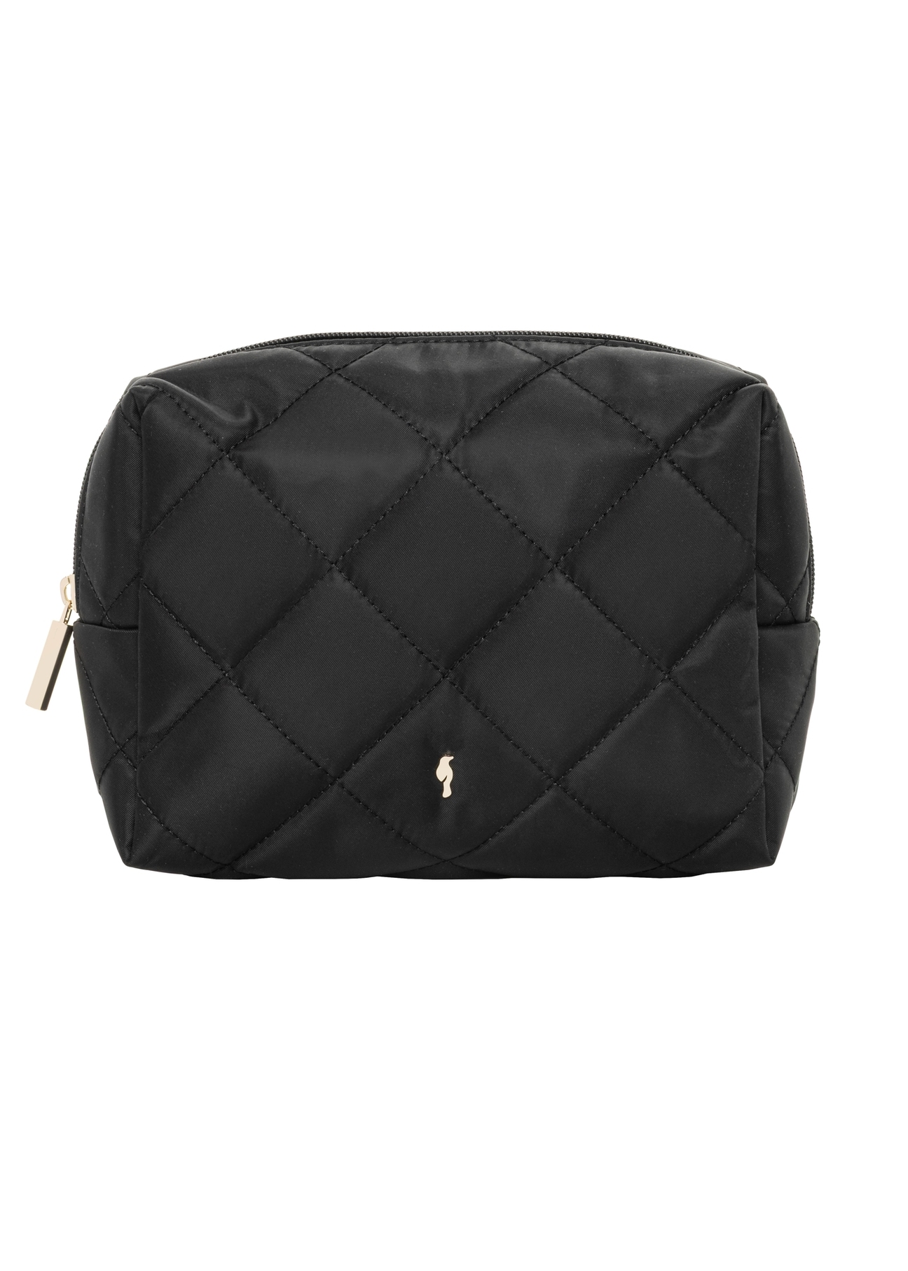 Black women's cosmetic bag TOREN-0267-9P(Z26) - front product view, on white background.