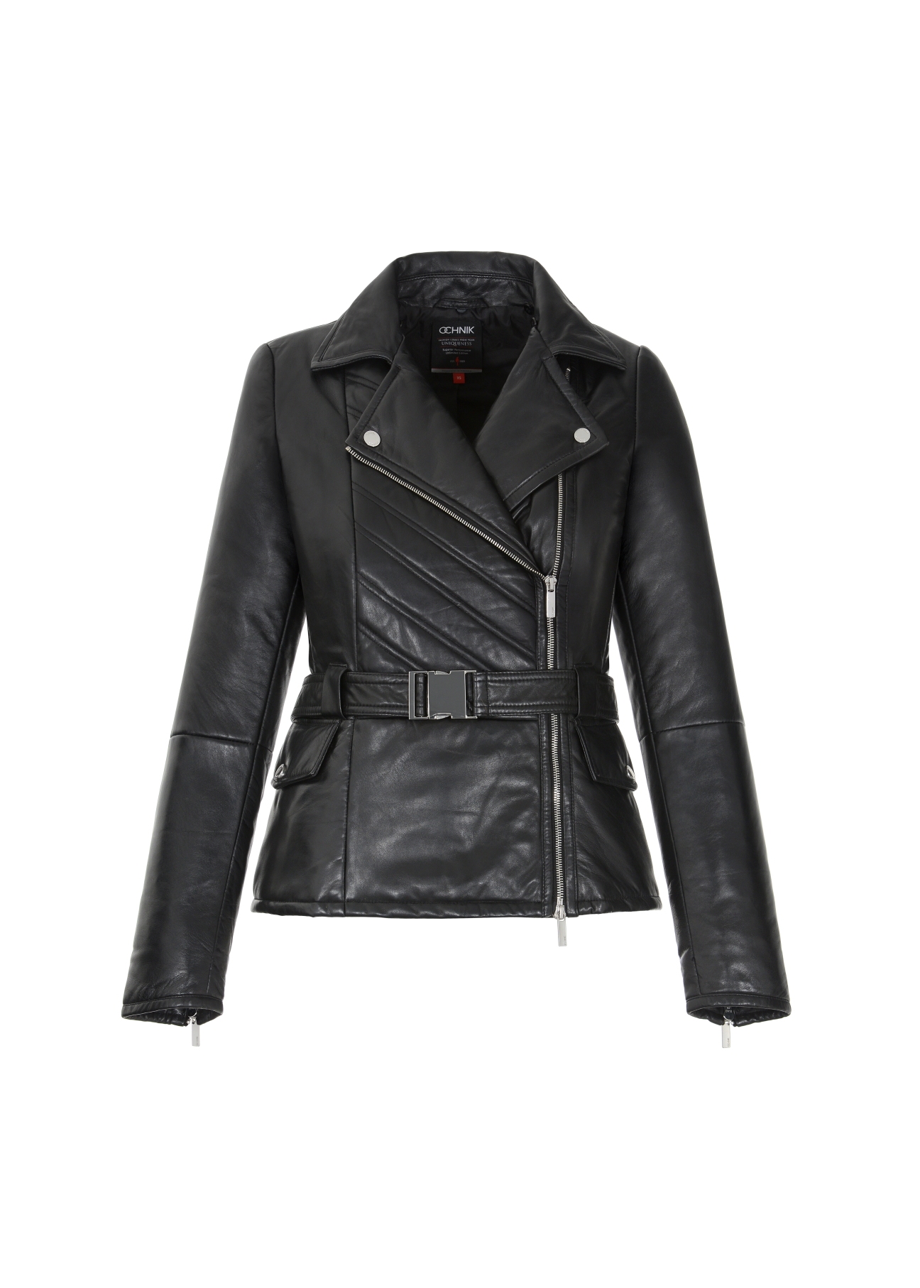 Women's leather jacket with belt KURDS-0251-2038(Z20)-07