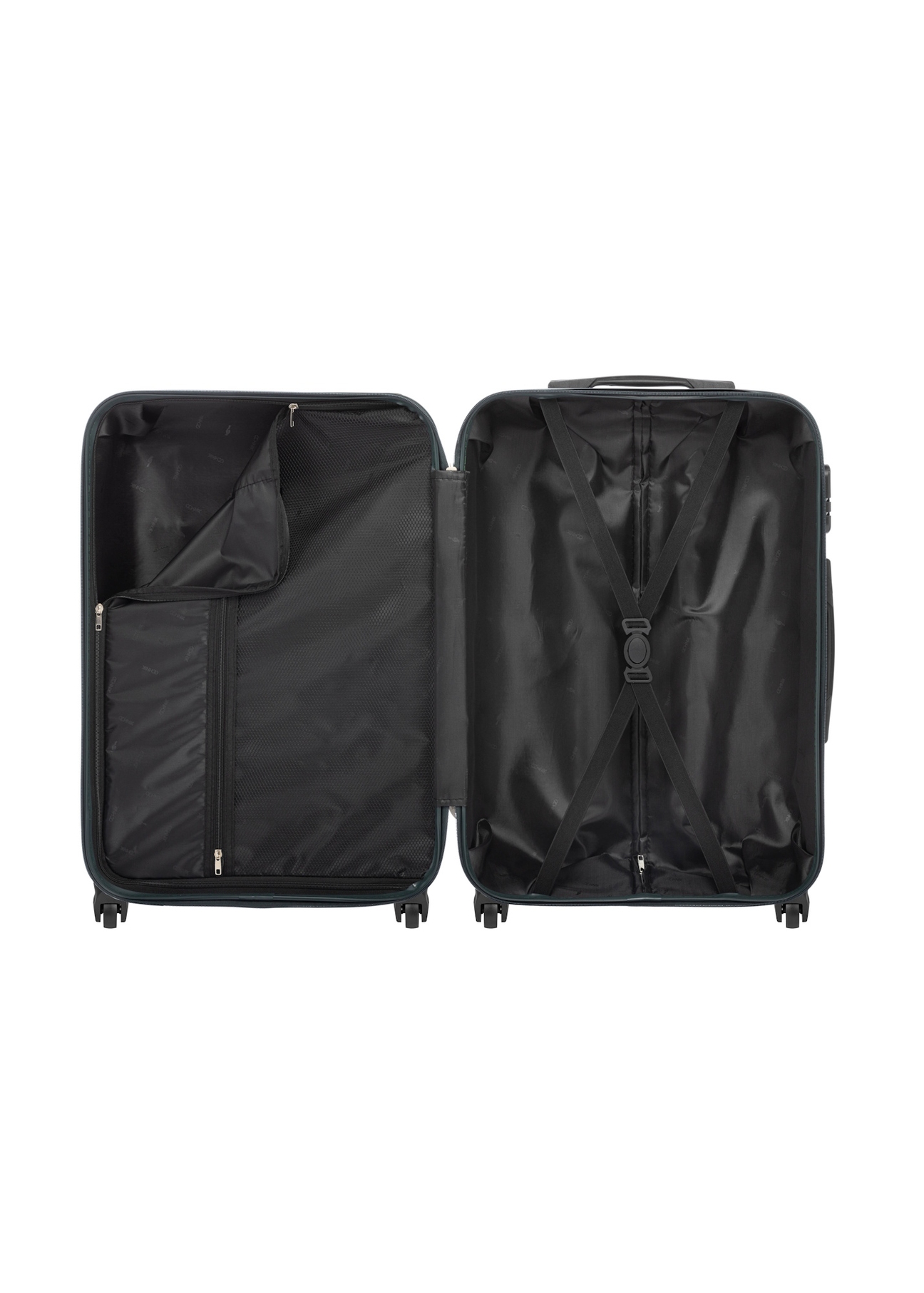 Set of 19'/24'/28' wheeled suitcases WALAB-0077-8C(W26), product view inside on white background.