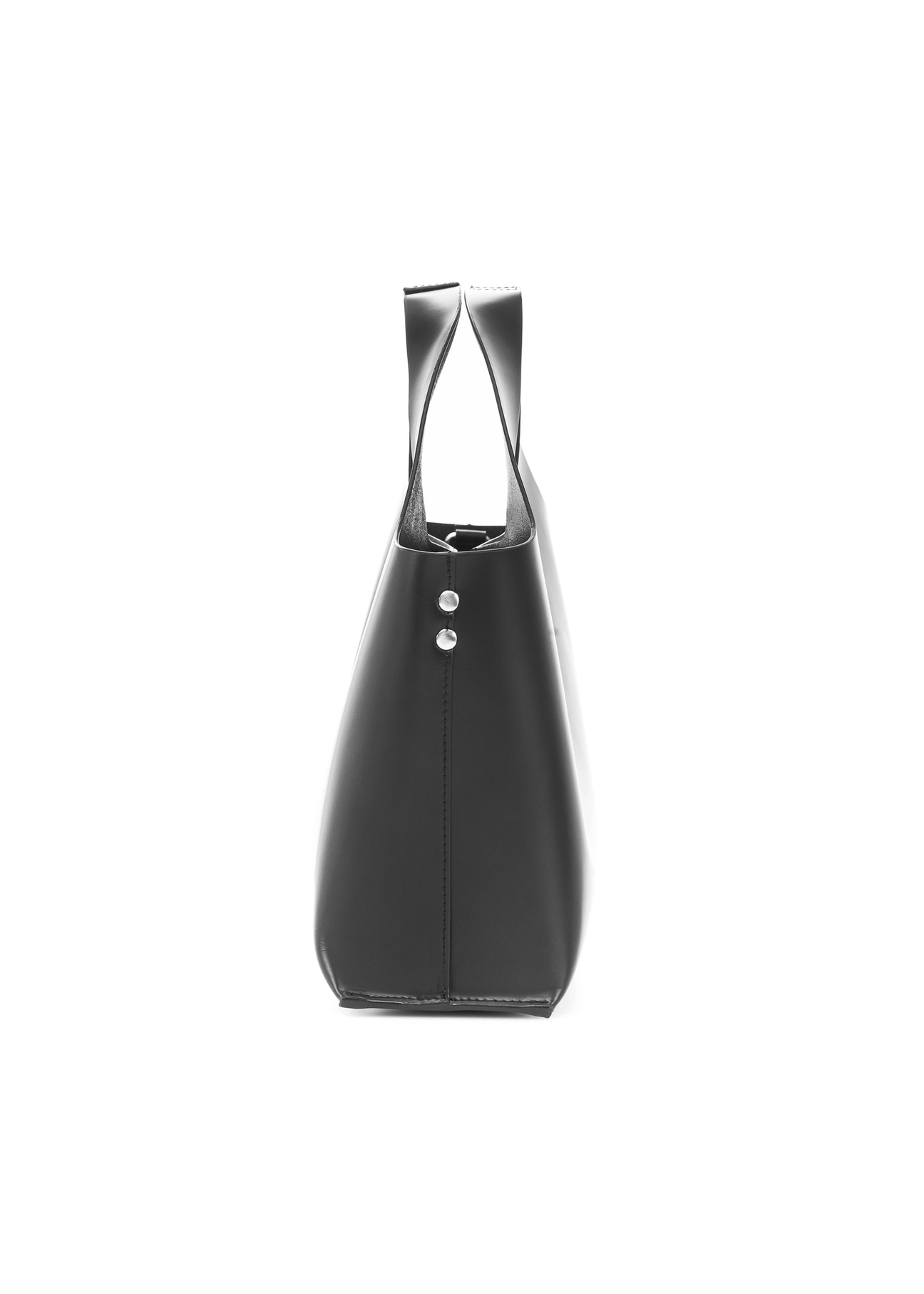 Black leather women's handbag TORES-1139-99(Z25), product view from the side on a white background.