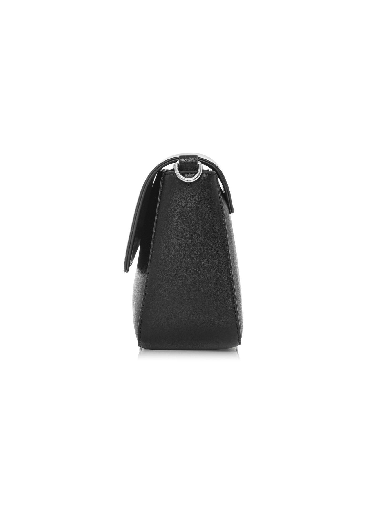 Black rectangular women's messenger bag TOREC-0930B-99(Z25), side view of the product on a white background.
