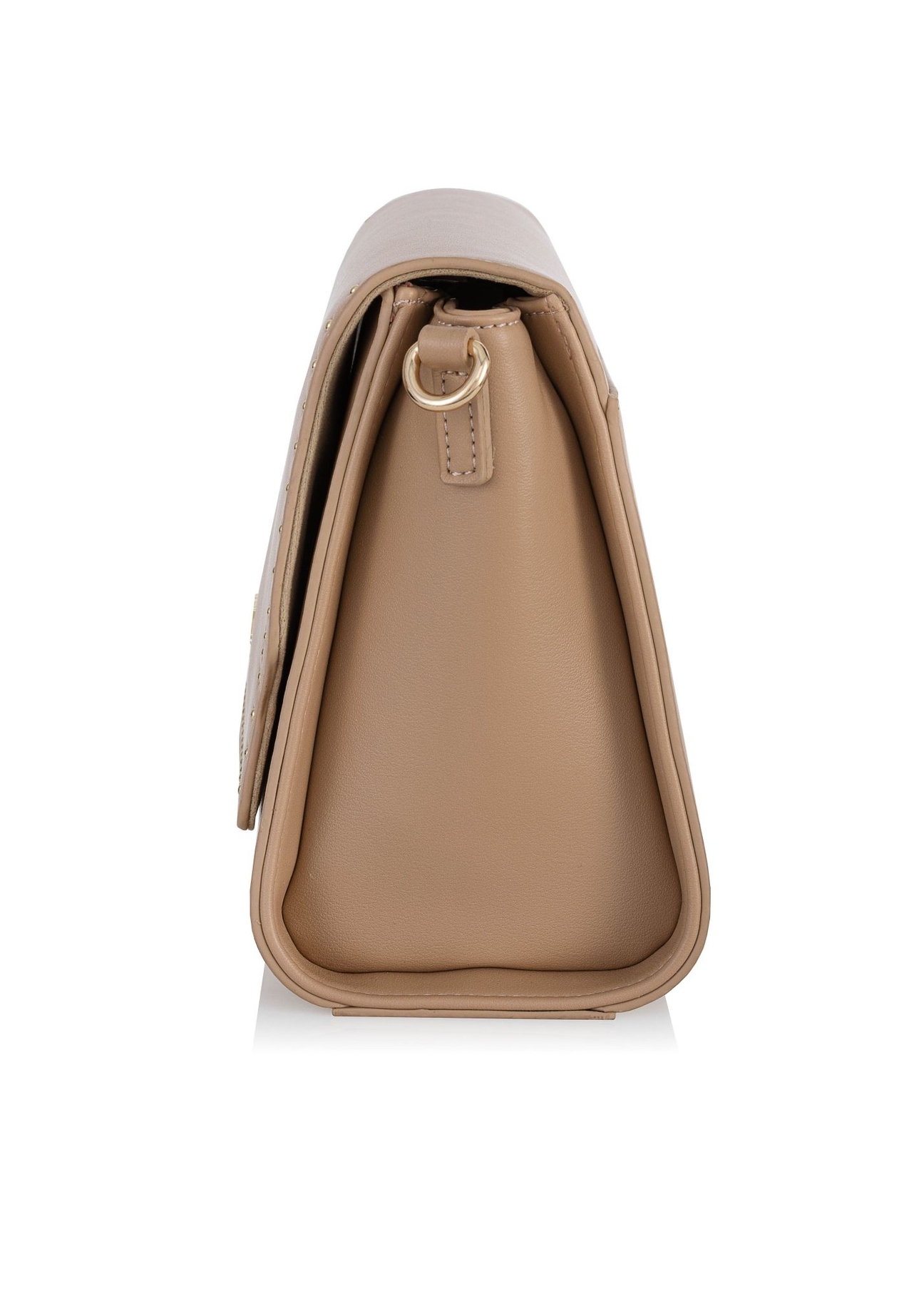 Beige women's messenger bag with studs TOREC-0899A-81(W25)