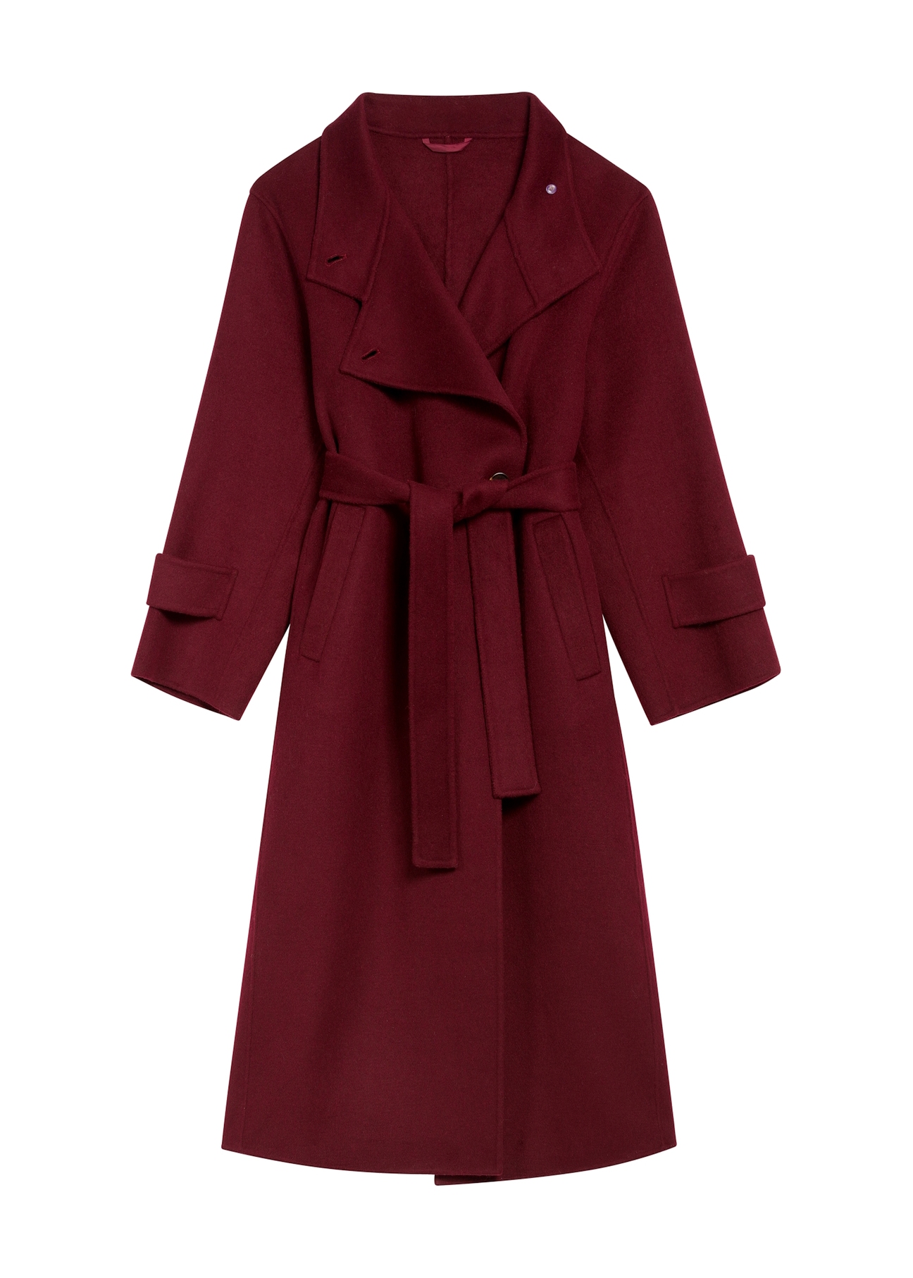 Burgundy women's coat PLADT-0068-49(Z25)