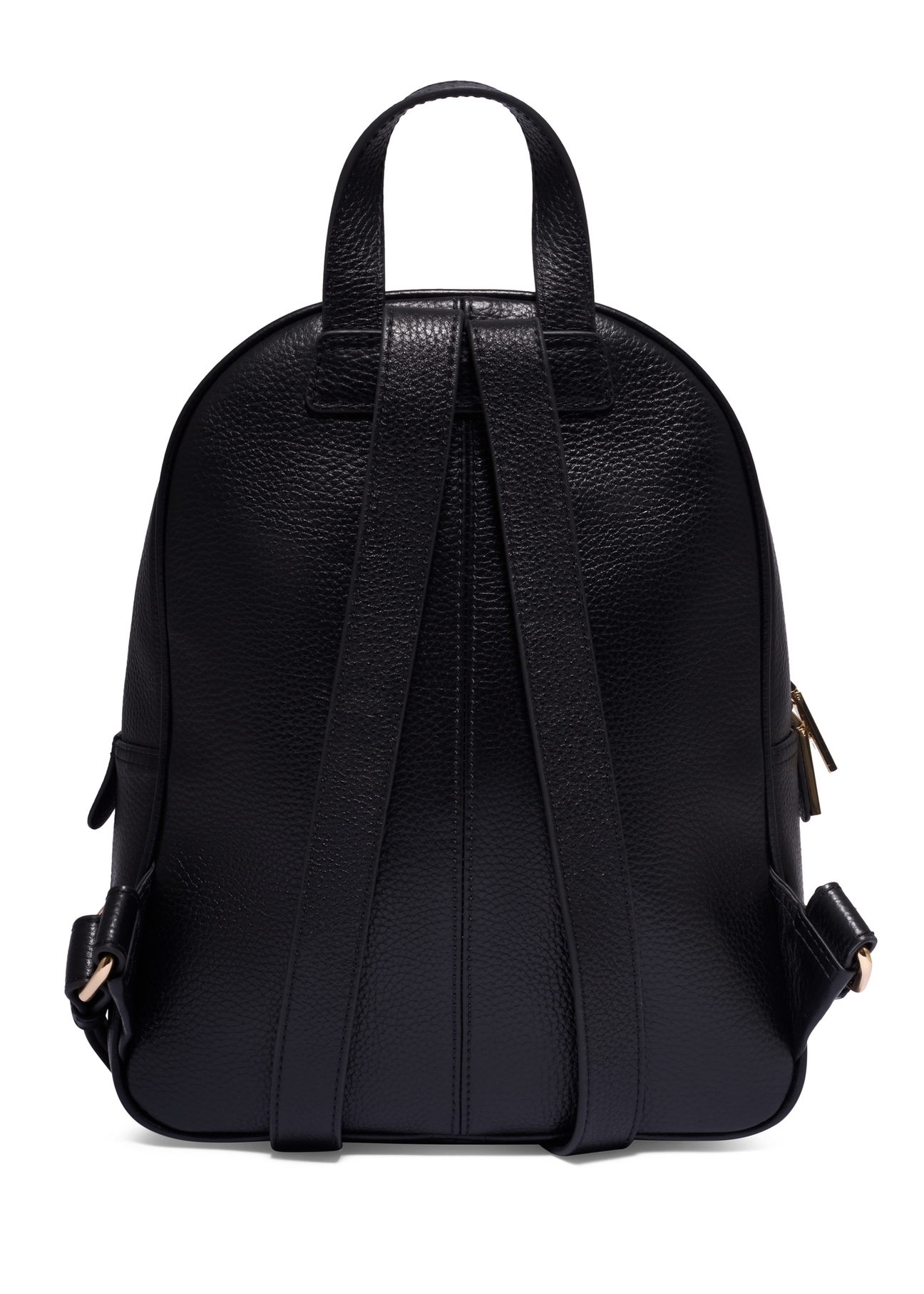 Black leather women's backpack TORES-1345-9I(Z26), product view from the back on a white background.