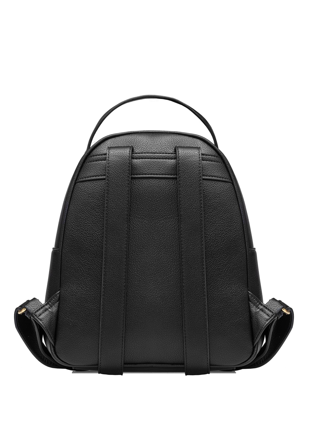 Black women's imitation leather backpack TOREC-0920-99(W26) - product view from the back, on a white background.