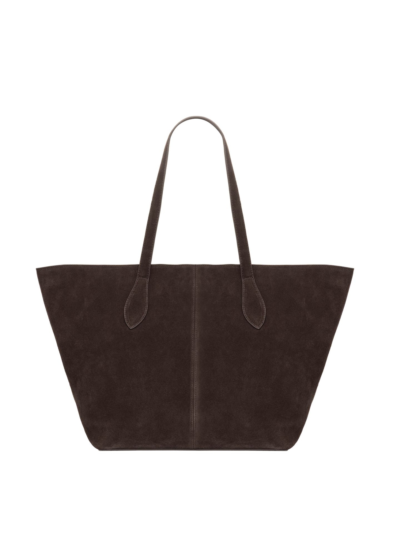 Brown women's shopper bag TORES-1407-1I(Z26) - product view from the back, on a white background.