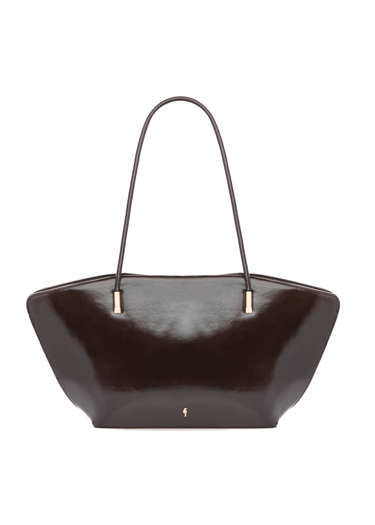 Brown women's shoulder bag TOREC-1237-1I(W26), front product view on white background.