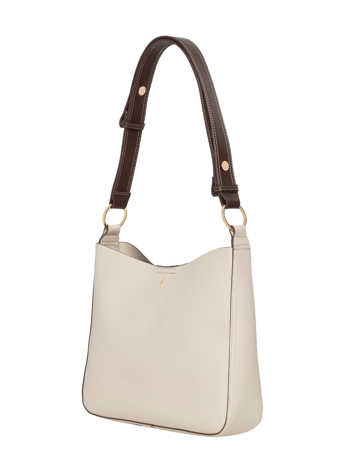 Women's ecru hobo bag TOREC-1257-0B(Z26). Product view diagonally on a white background.