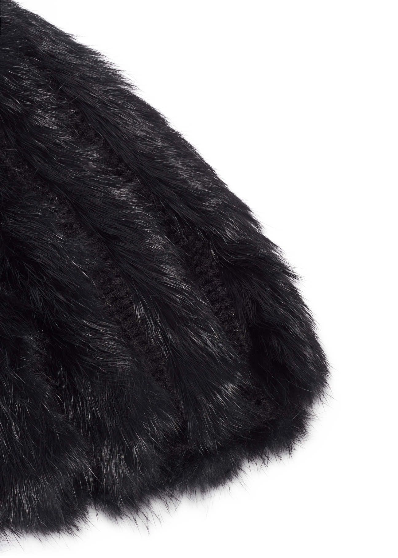 Women's black fur cap CZADF-0034-99(Z26)