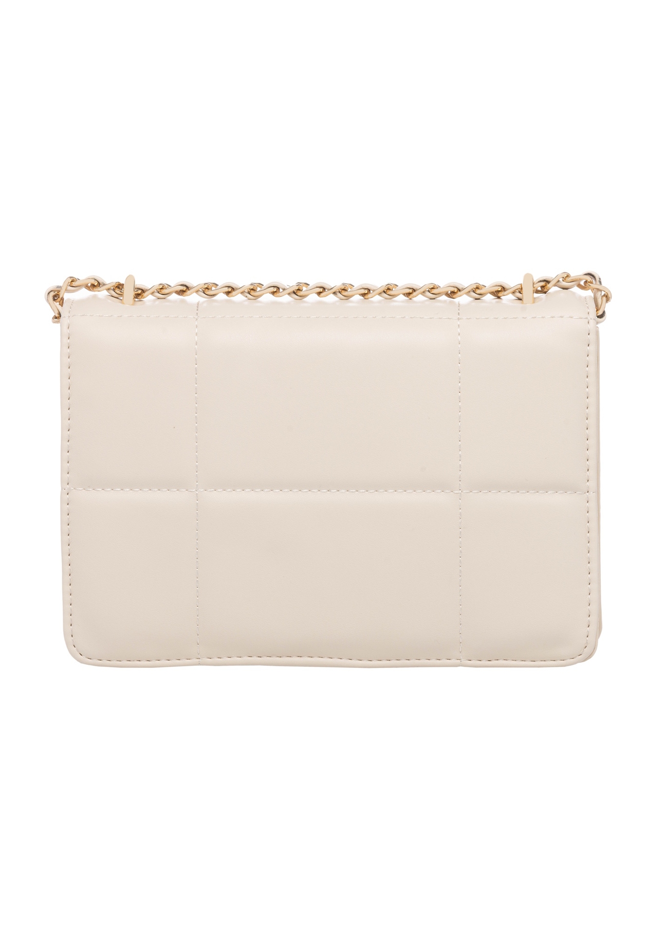 Small women's handbag in cream color TOREC-1186-0B(W26), product view from the back on a white background.