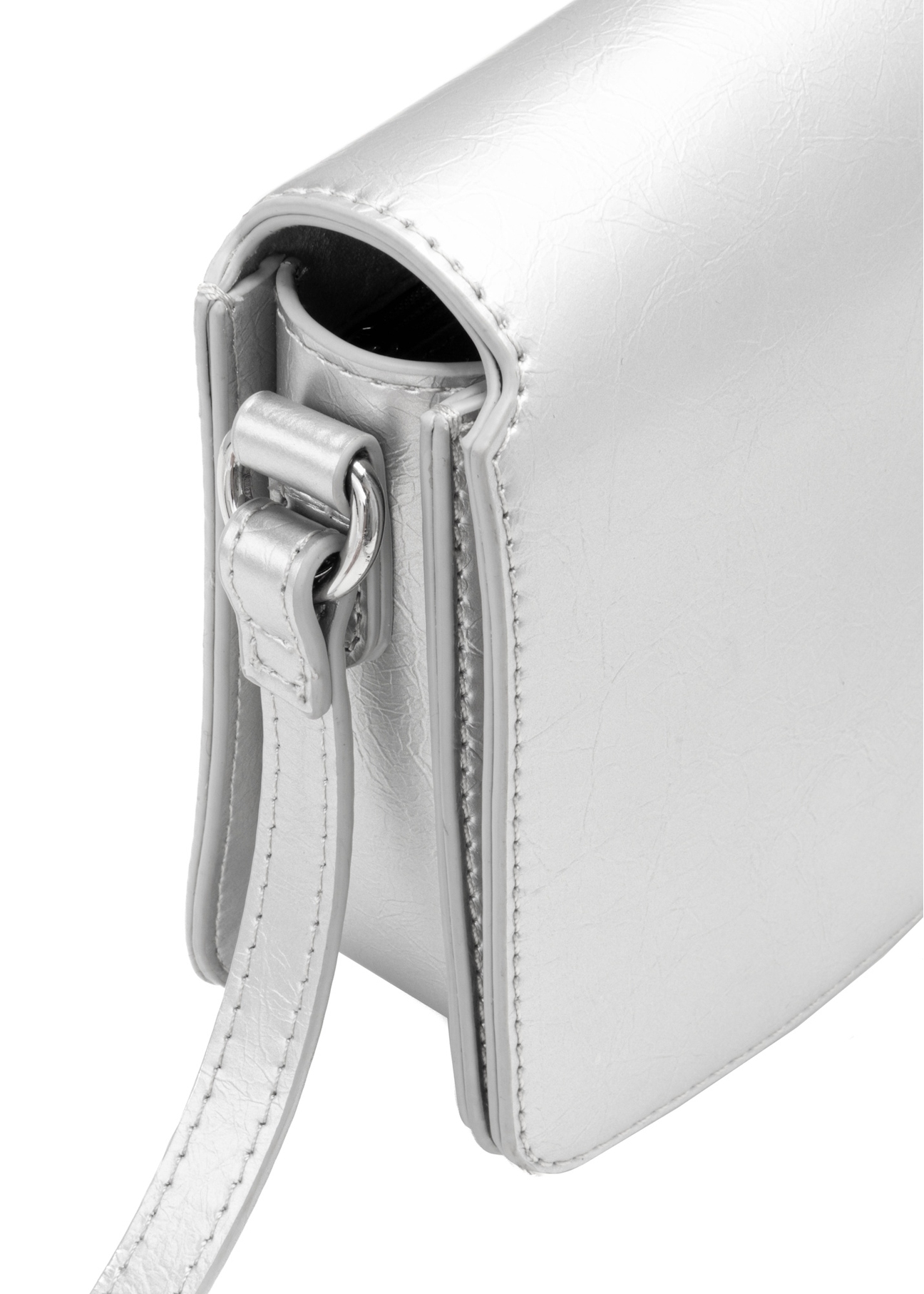 Silver women's handbag TOREC-1070-91(Z25), close-up of the product detail on a white background.