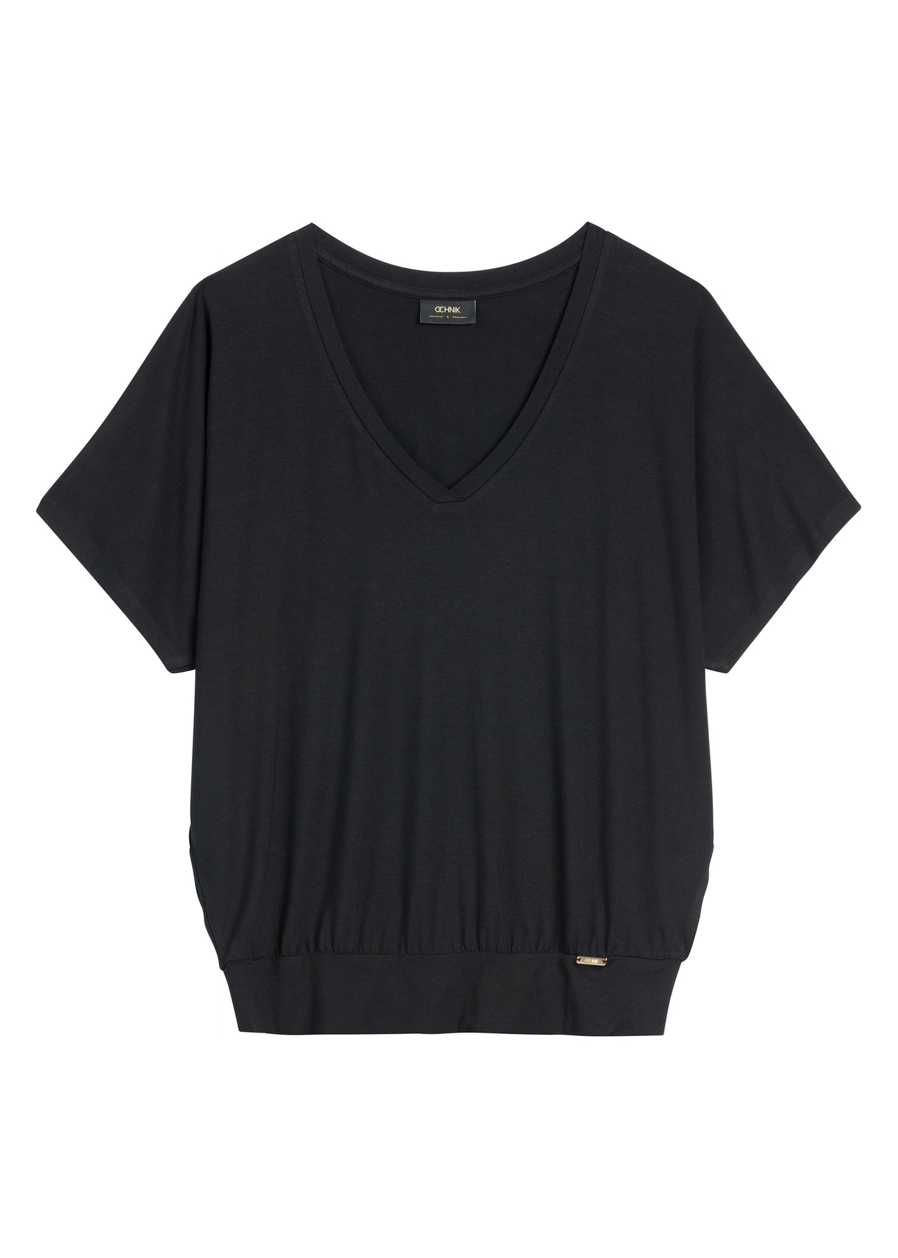 Black women's blouse BLUDT-0202-99(W26), front product view on white background.