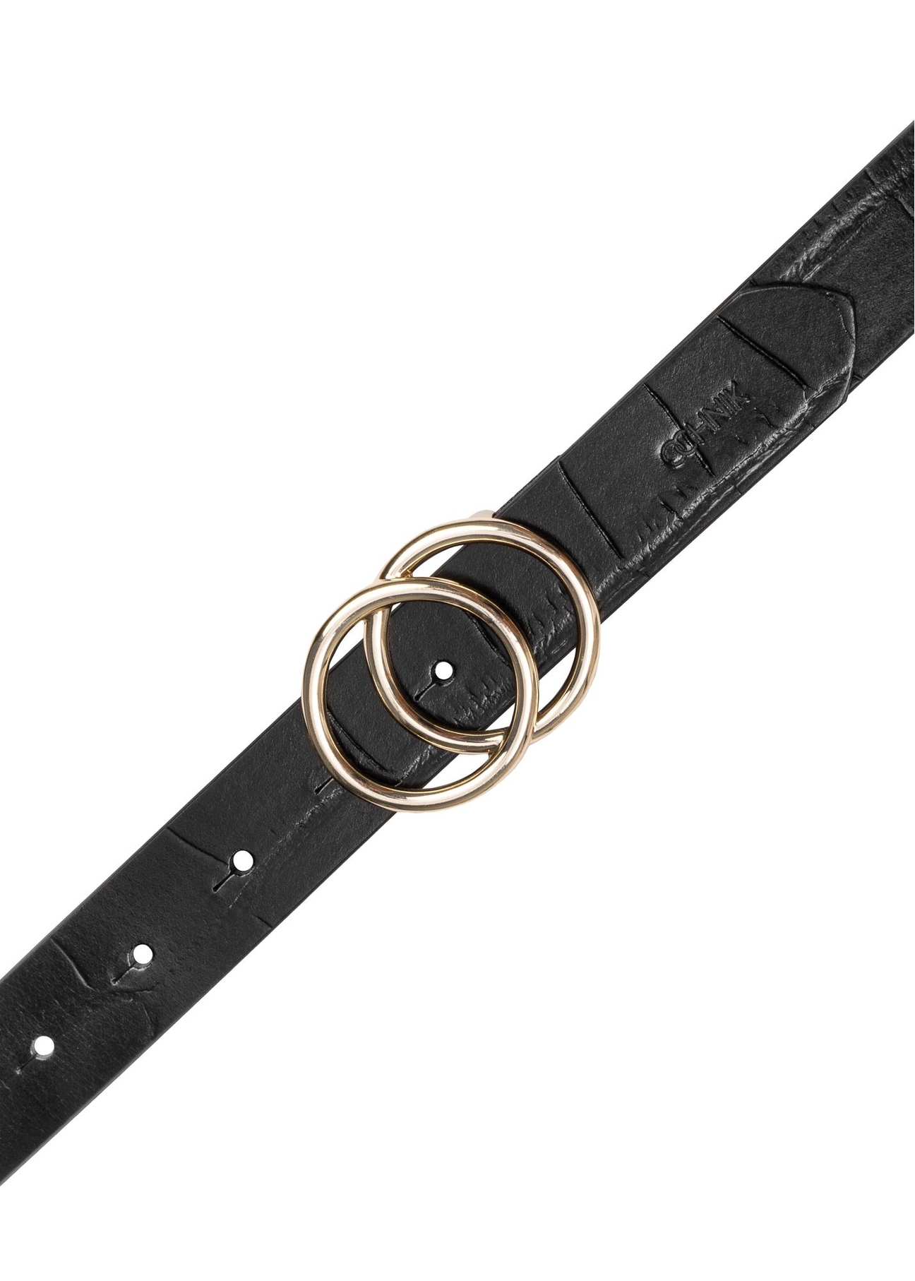 Black croco leather women's belt PASDS-0172D-97(Z24)