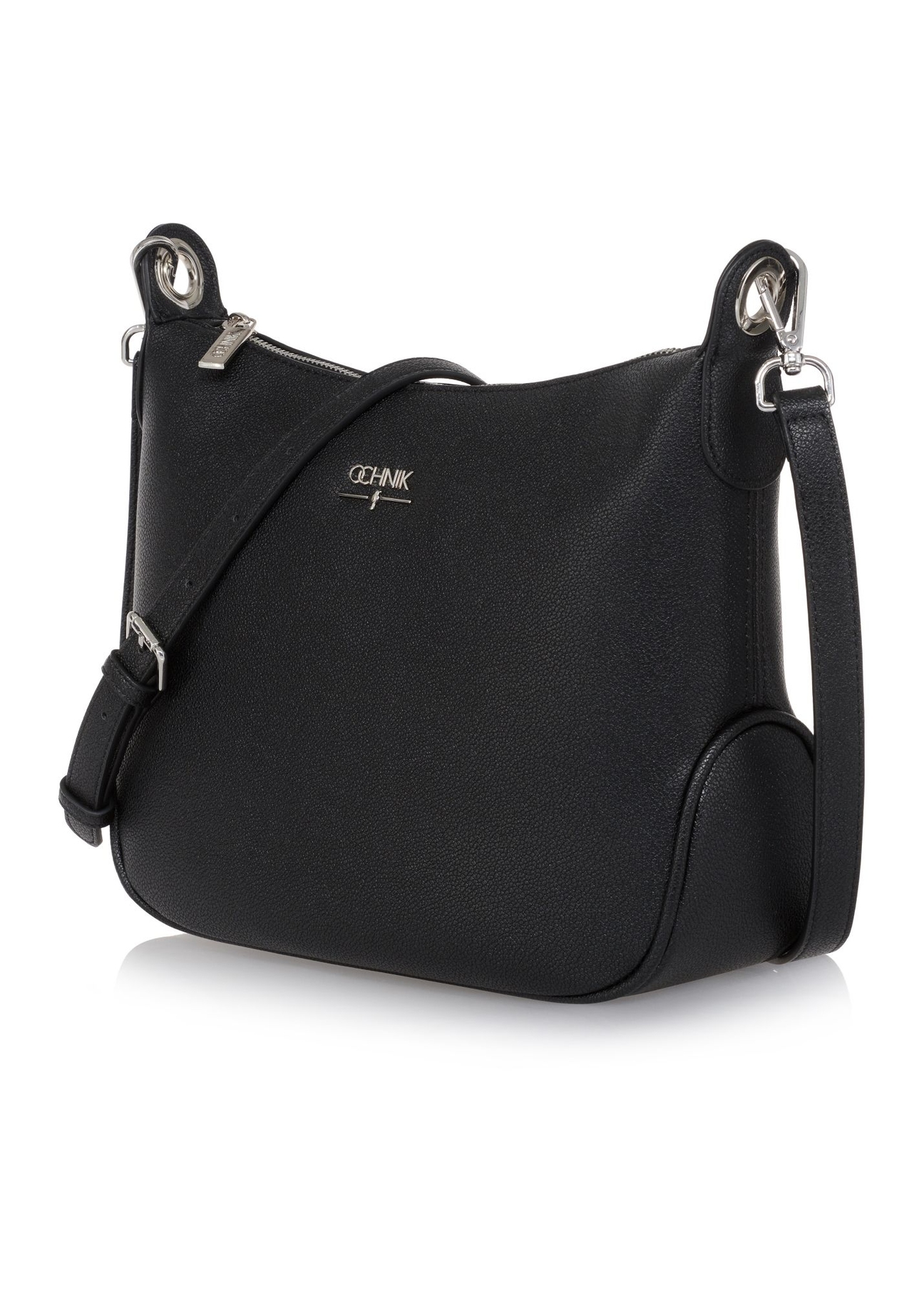 Black women's hobo-style handbag TOREC-0829A-99(Z25) - diagonal product view on white background.