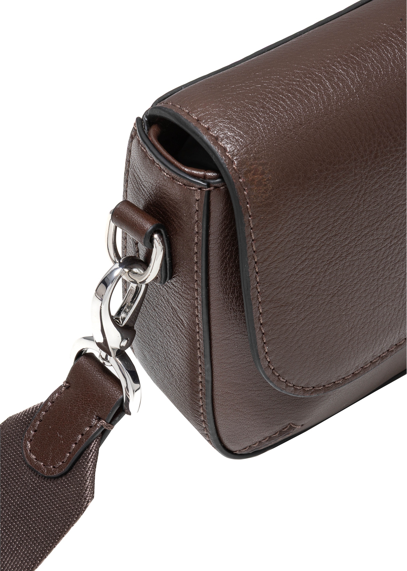 Brown leather small women's handbag TORES-1184-89(Z25), close-up of the product detail on a white background.